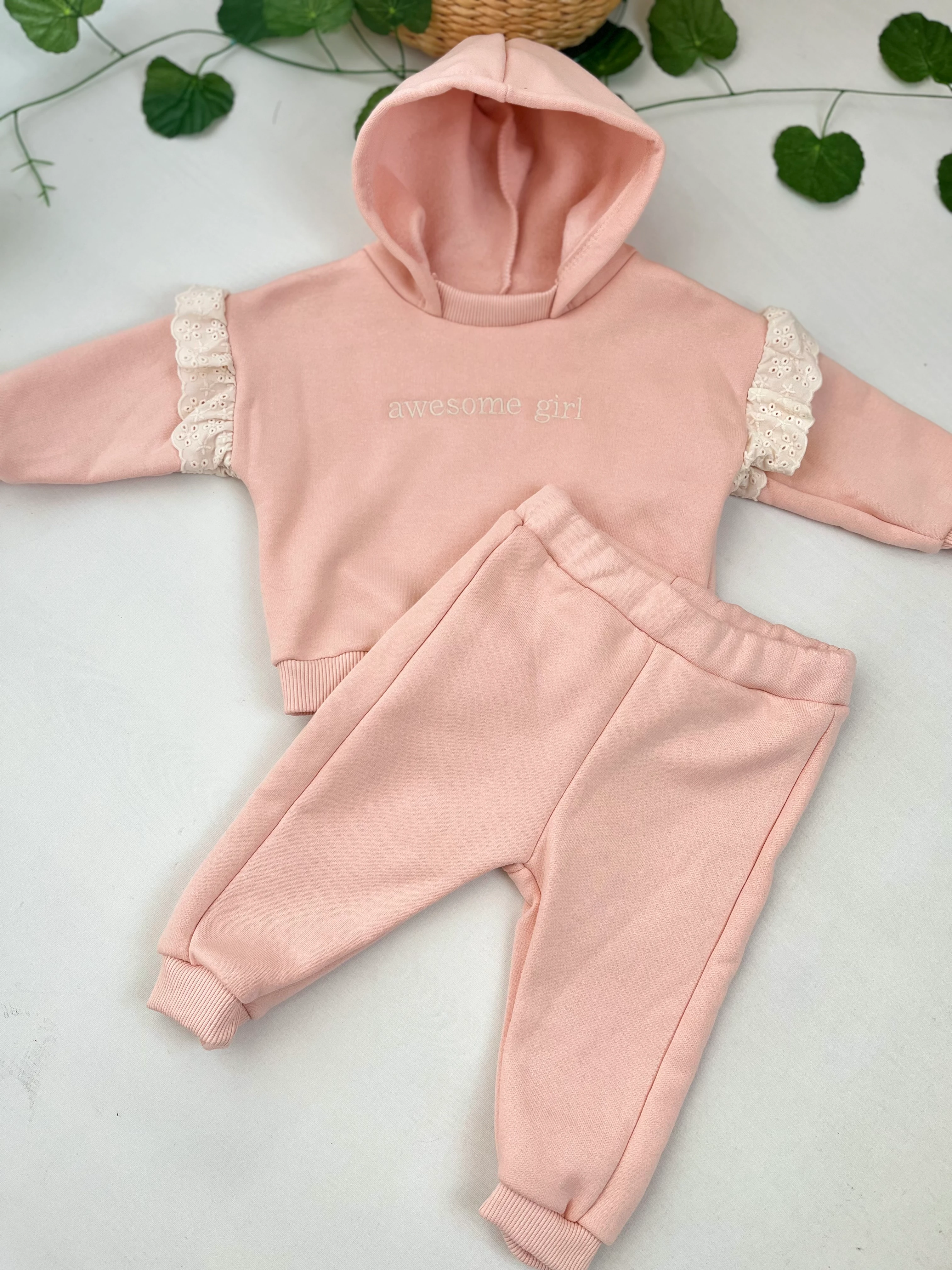 Kız Bebek Triko Detaylı 2’li Takım MB00319