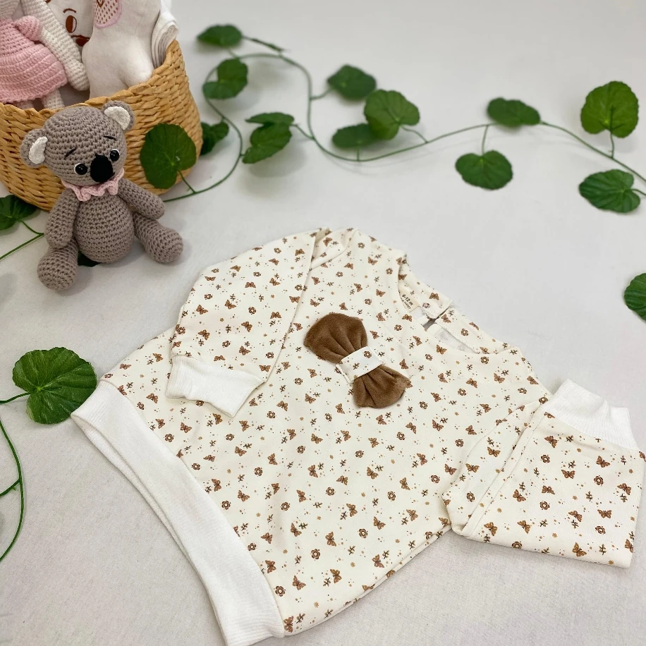 Kız Bebek Kurdele Detaylı  2 li Takım MB00063