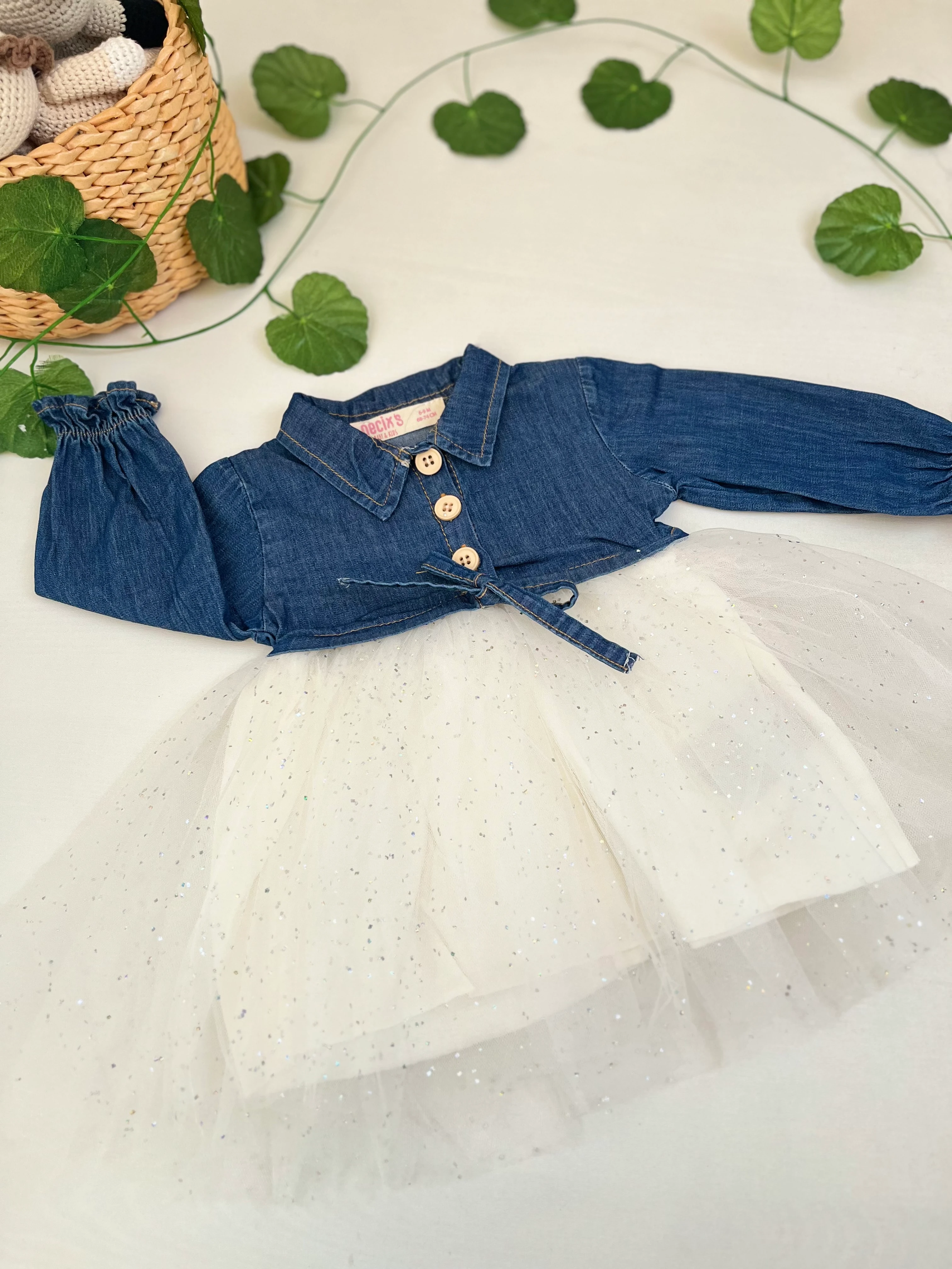 Kız Bebek Star Denim Elbise MB00318
