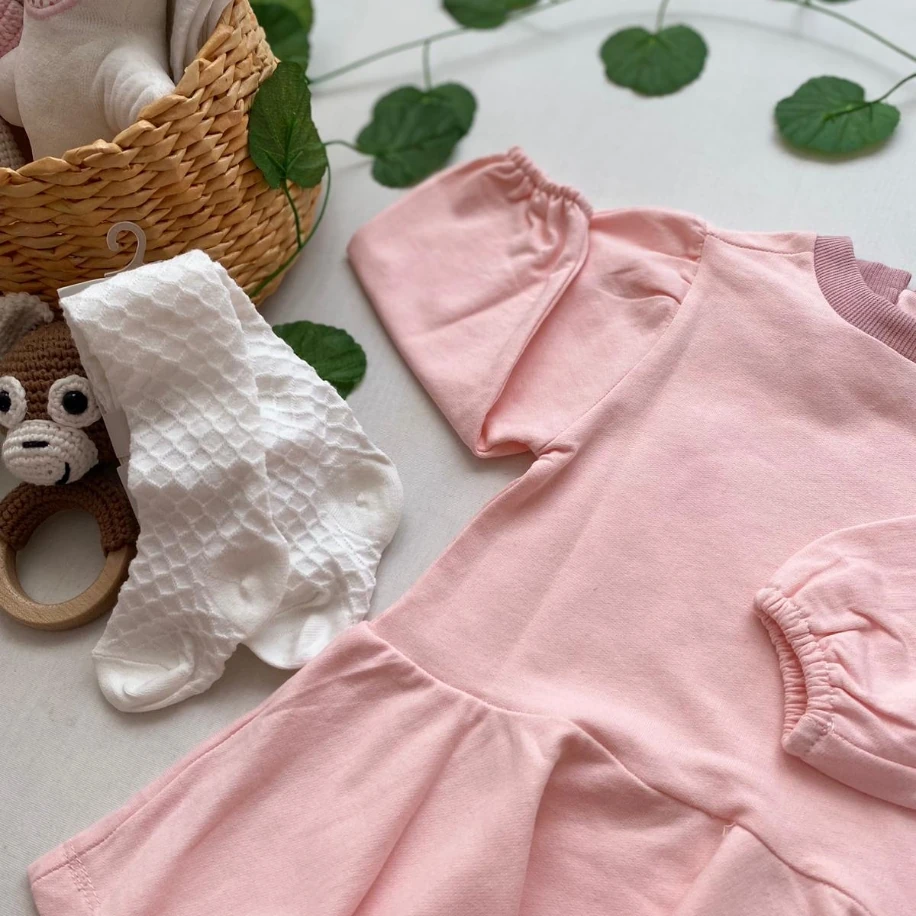 Kız Bebek Elbise Külotlu Çorap Hediyeli MB00019