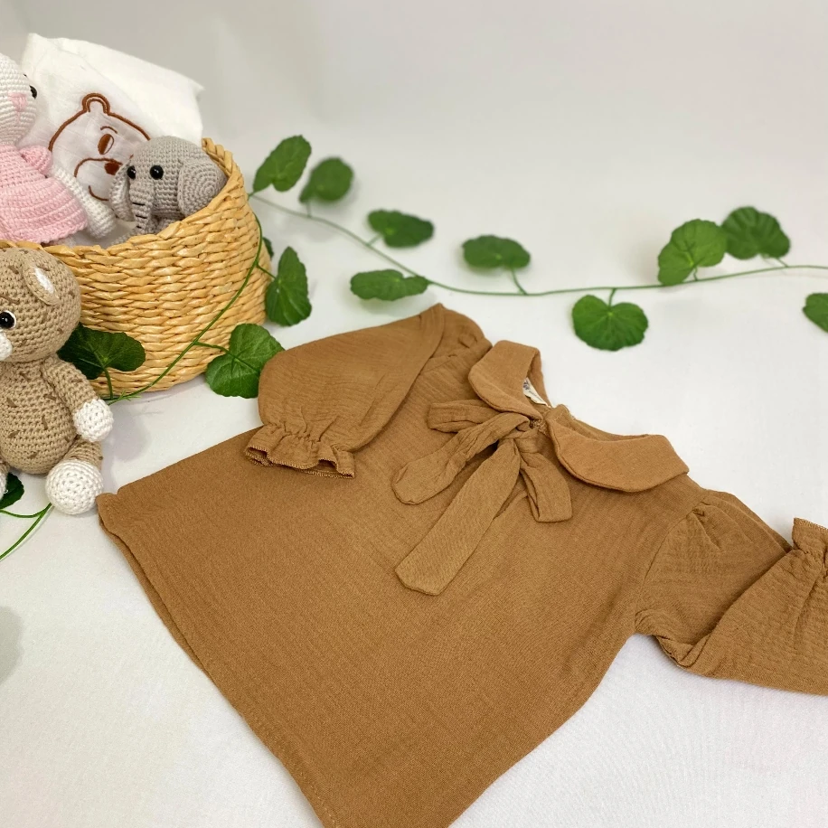 Kız Bebek Fiyonk Detaylı Bluz Etek Külotlu Çorap Hediyeli MB00039