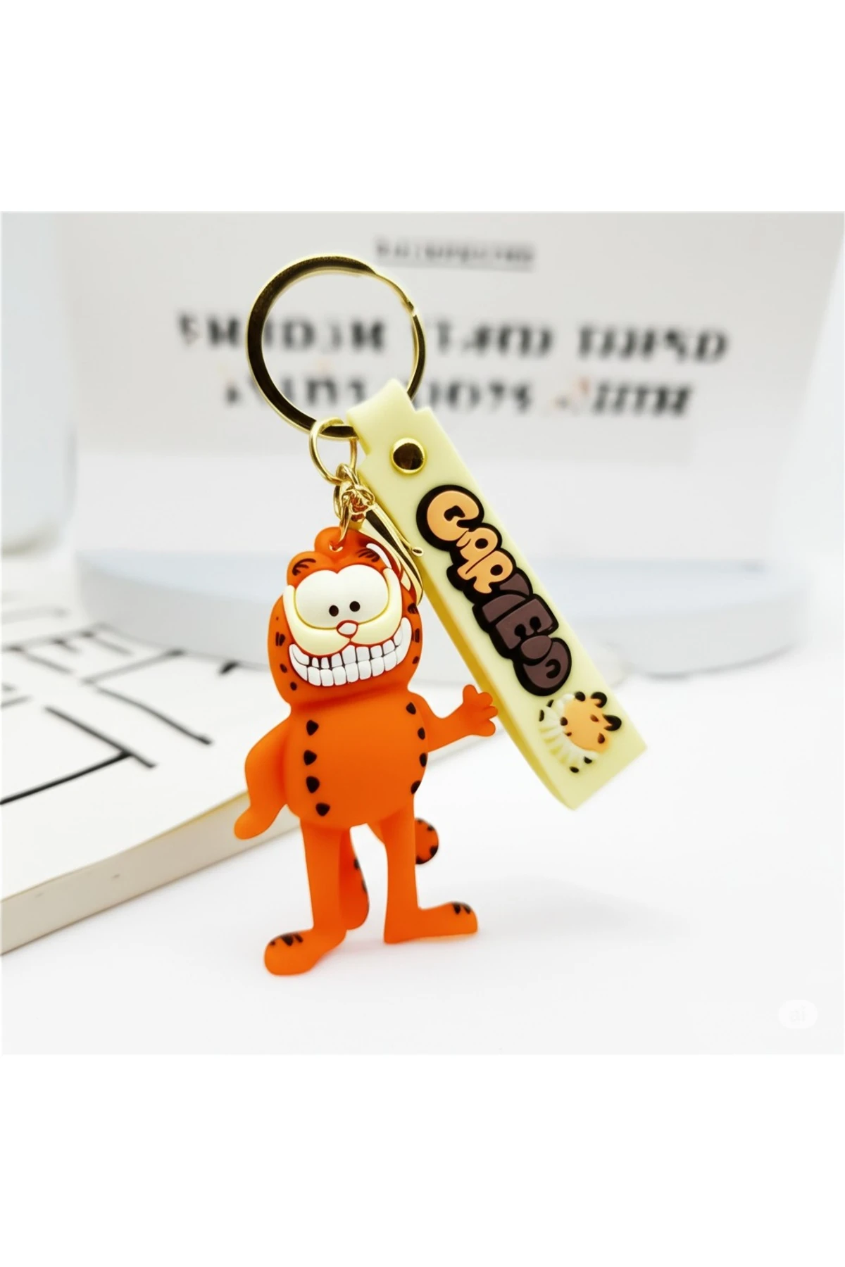 3d Garfield Sevimli Silikon Büyük Boy Lüks Anahtarlık Hediyelik Ve Çanta Aksesuarı