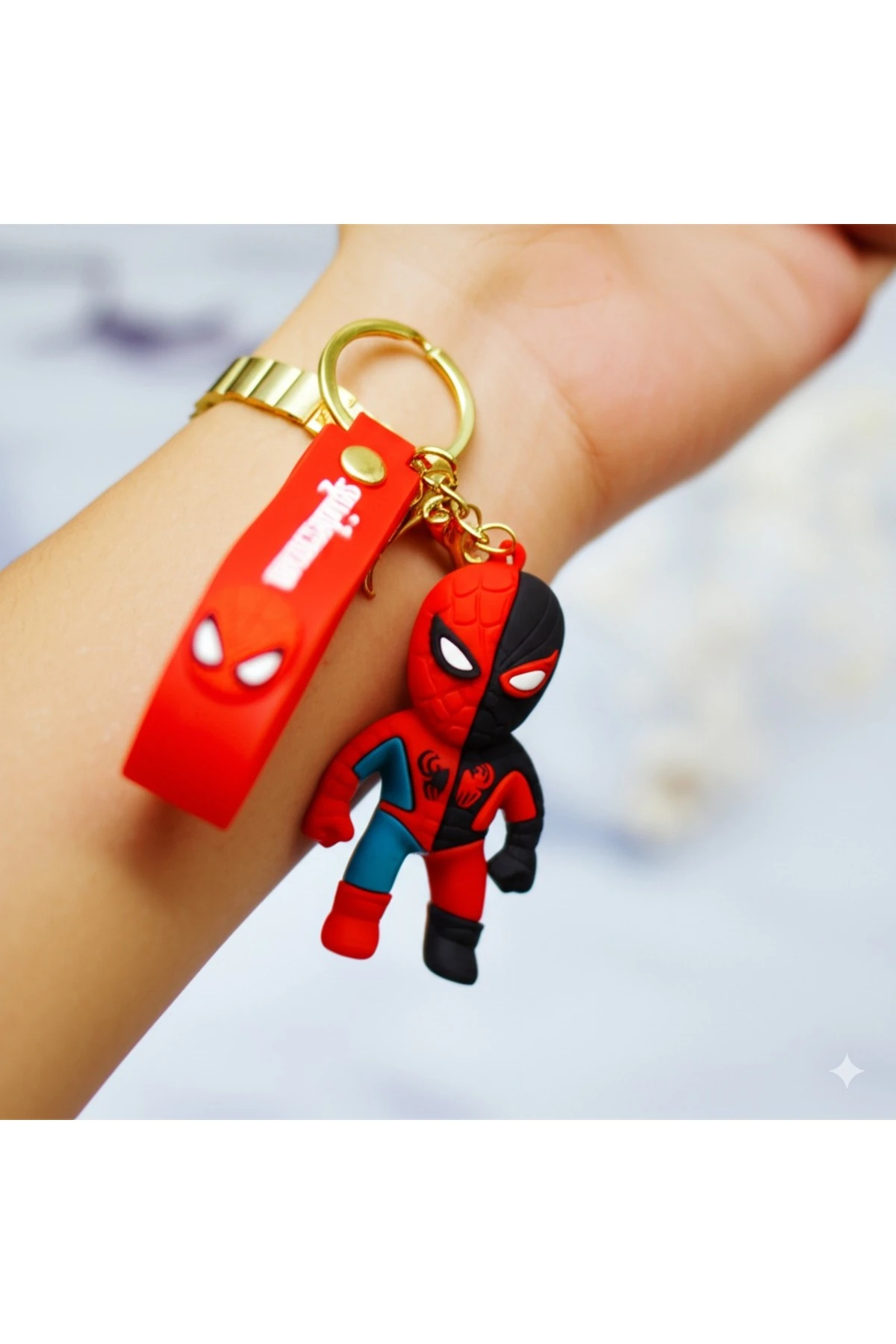 3D Spiderman Renkli Sevimli Silikon Anahtarlık & Çanta Aksesuarı