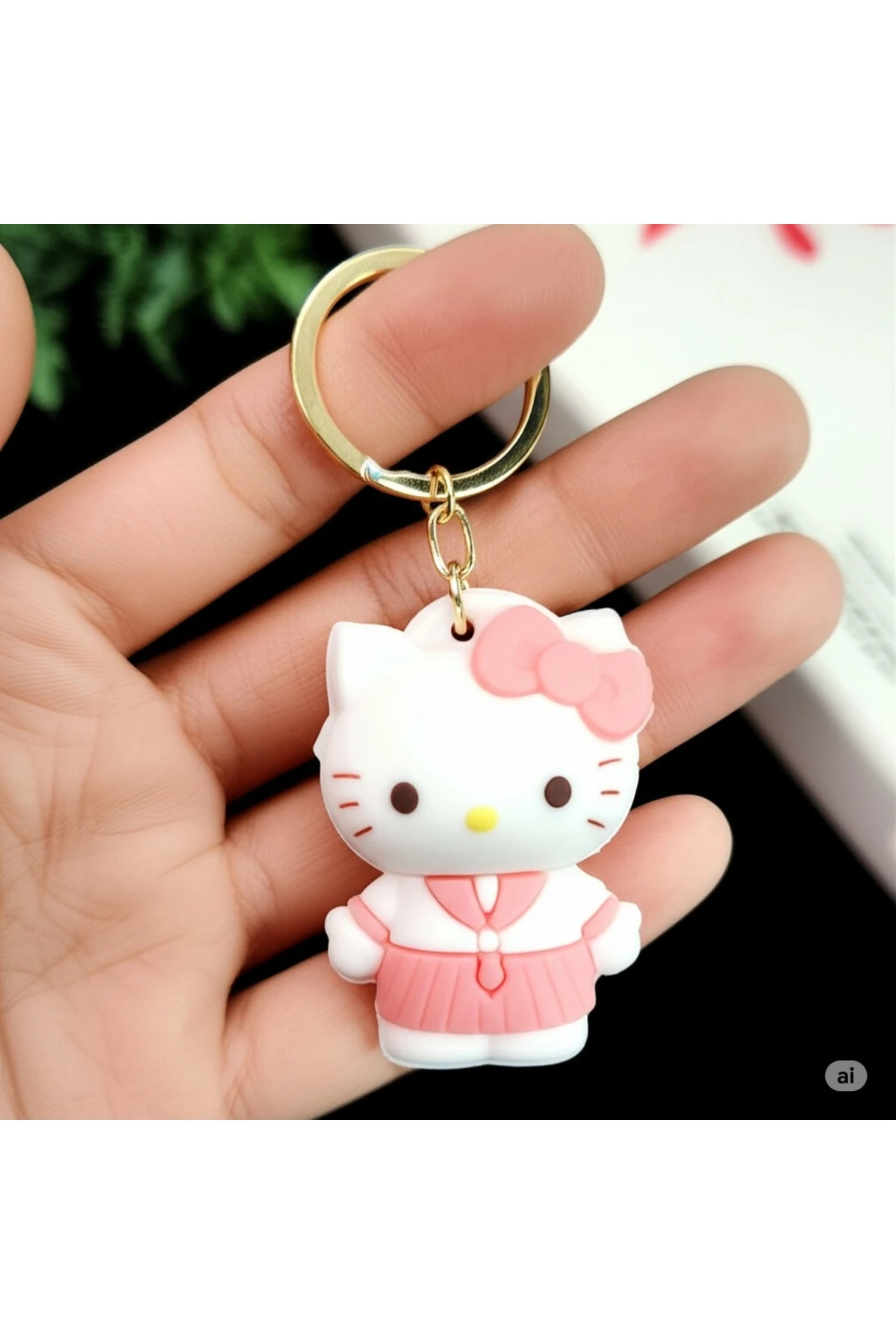 Hello Kitty 3D Renkli Sevimli Silikon Büyük Boy Lüks Anahtarlık & Çanta Aksesuarı