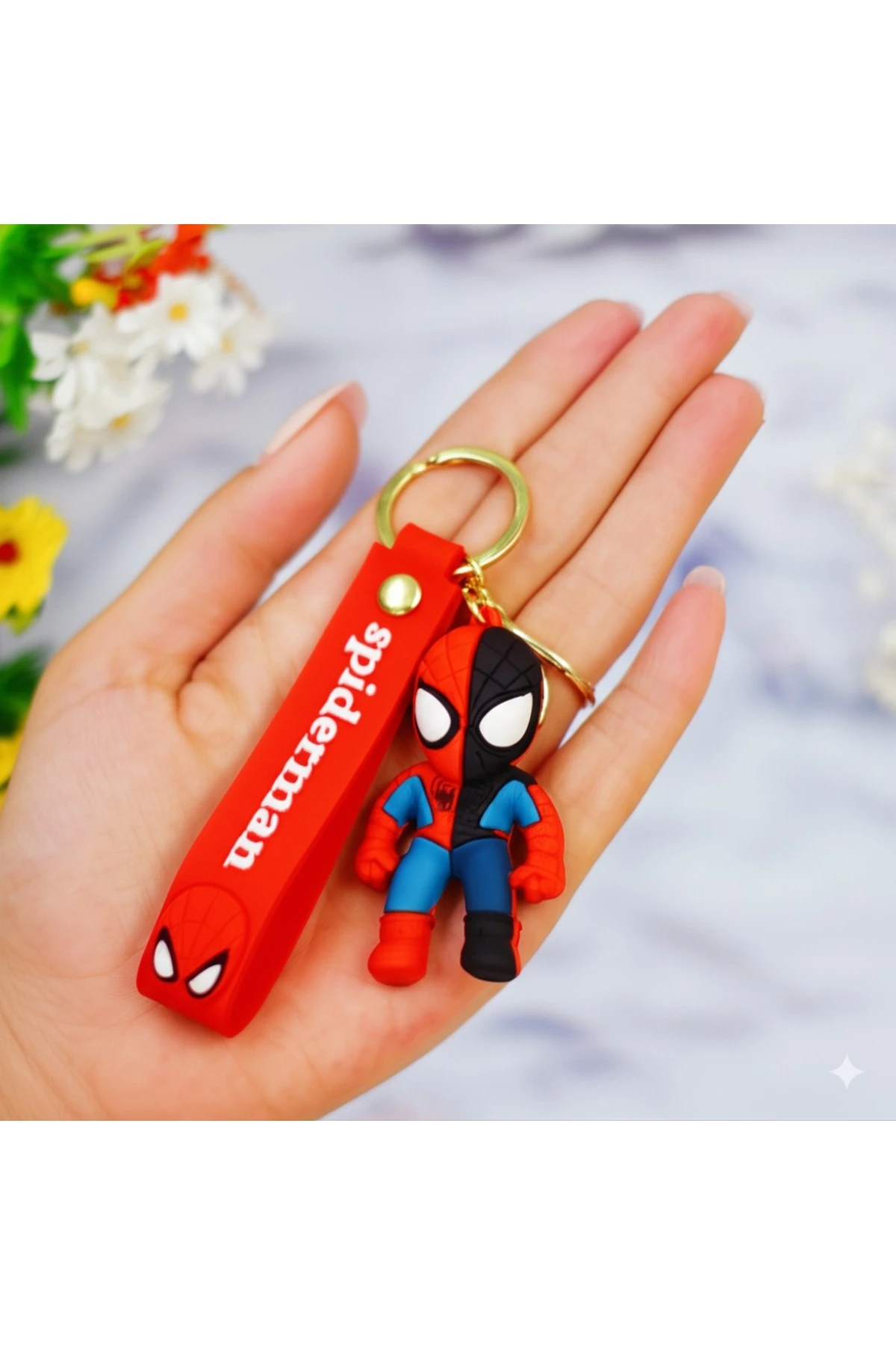 3D Spiderman Renkli Sevimli Silikon Anahtarlık & Çanta Aksesuarı