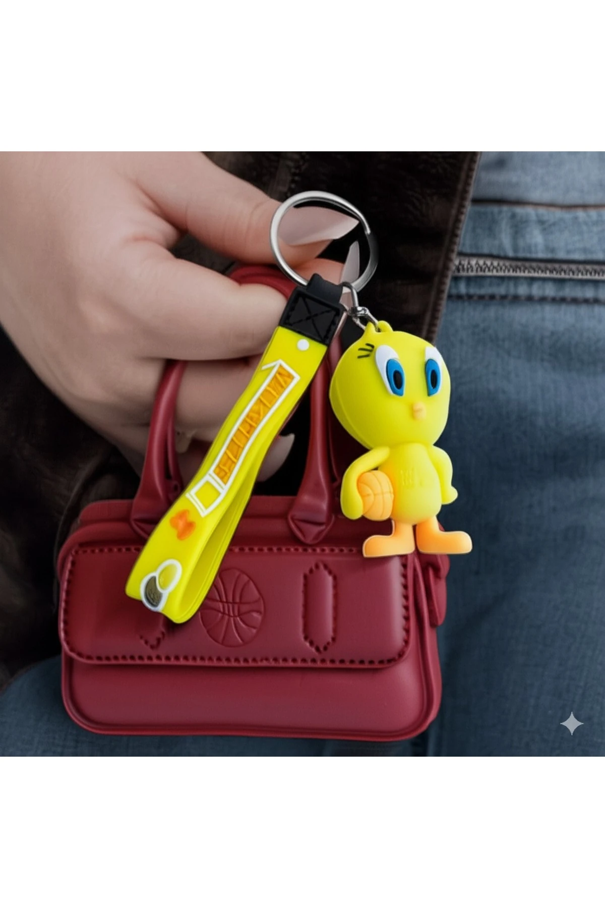 Tweety ve Daffy Duck 3D Renkli Sevimli Silikon Anahtarlık & Çanta Aksesuarı