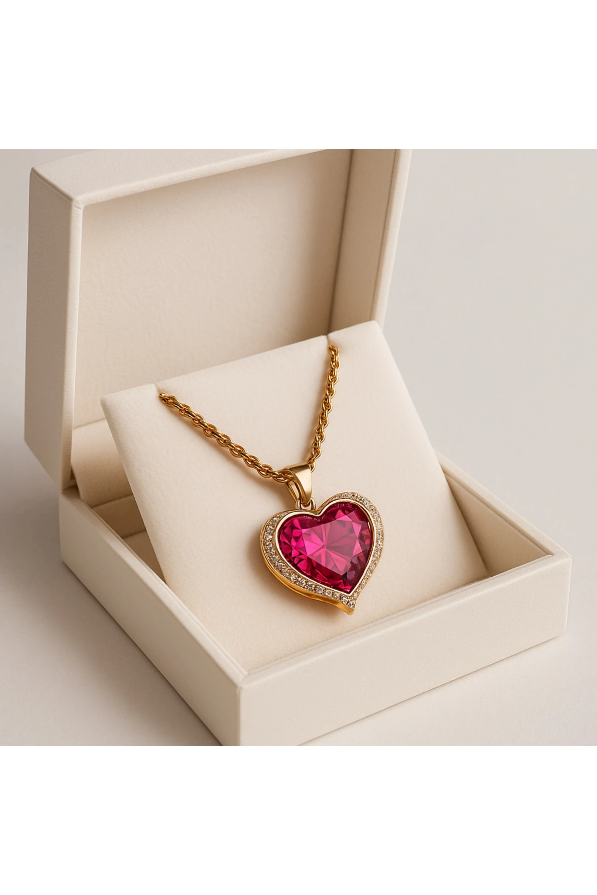 Altın Kaplama Kararmaz Kalpli Zirkon Kolye – Aşkın Işıltılı Simgesi