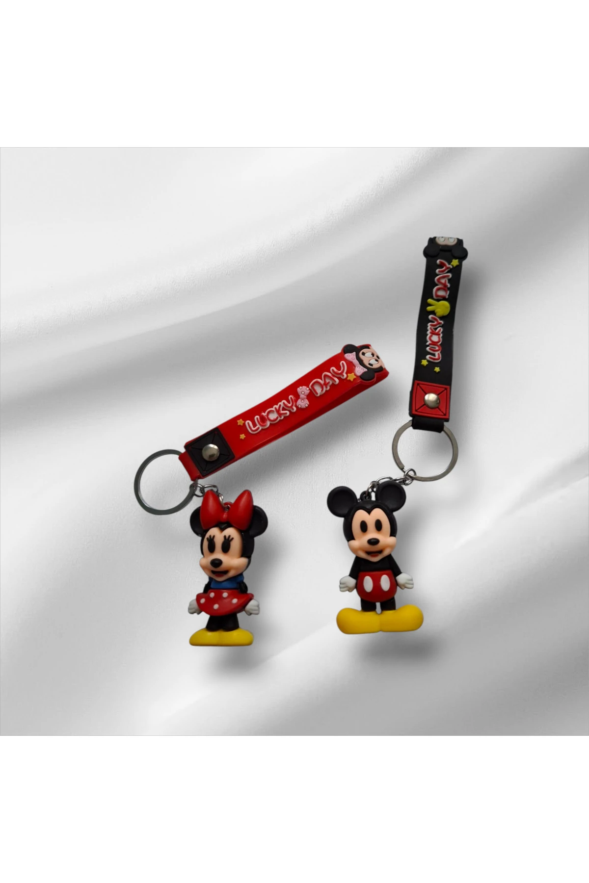 3D Minnie Ve Mickey Mouse Sevimli Çift Anahtarlık Ve Çanta Aksesuarı