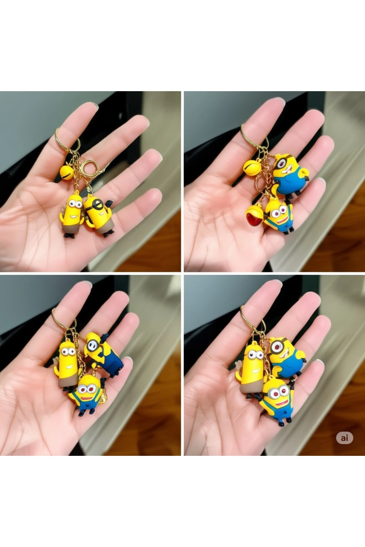 3D Minyon Anahtarlık – Büyük Boy Renkli Hediyelik Çanta ve Anahtar Aksesuarı