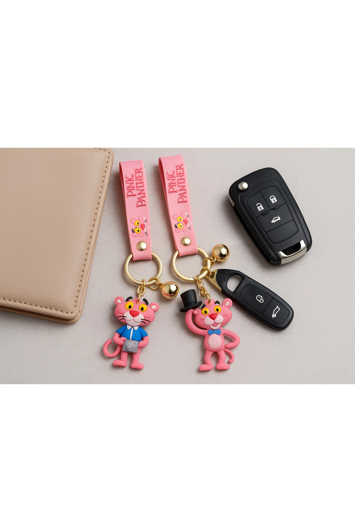 3D Pembe Panter Anahtarlık – Büyük Boy Renkli Hediyelik Çanta ve Anahtar Aksesuarı