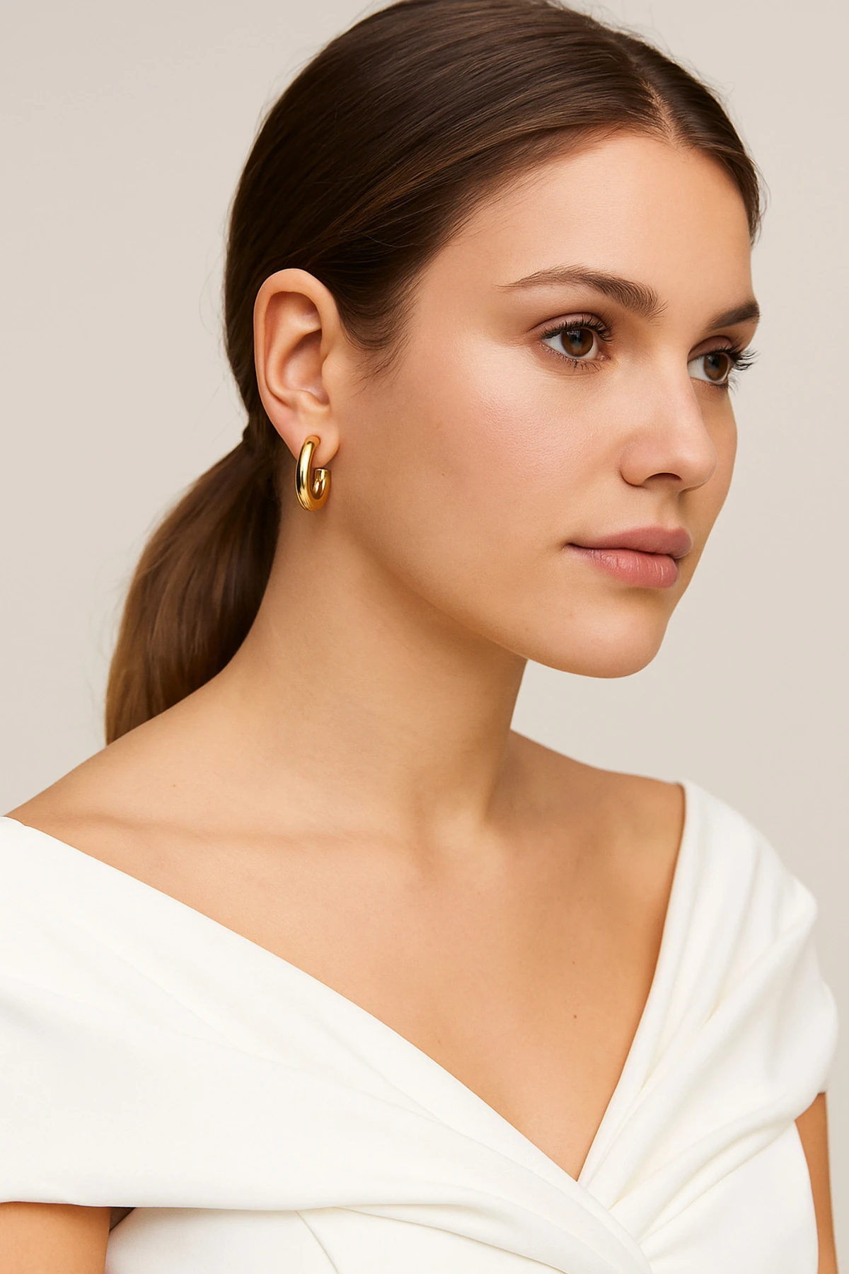 Altın Kaplama Kararmaz Xuping Halka Küpe – Zamansız Şıklık