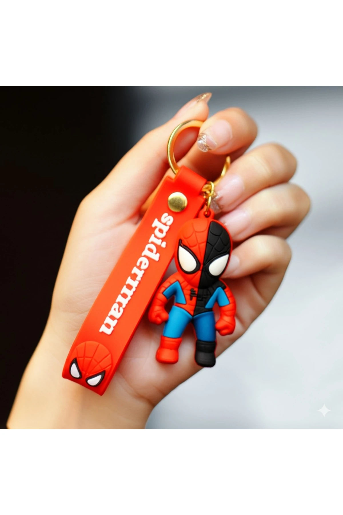 3D Spiderman Renkli Sevimli Silikon Anahtarlık & Çanta Aksesuarı