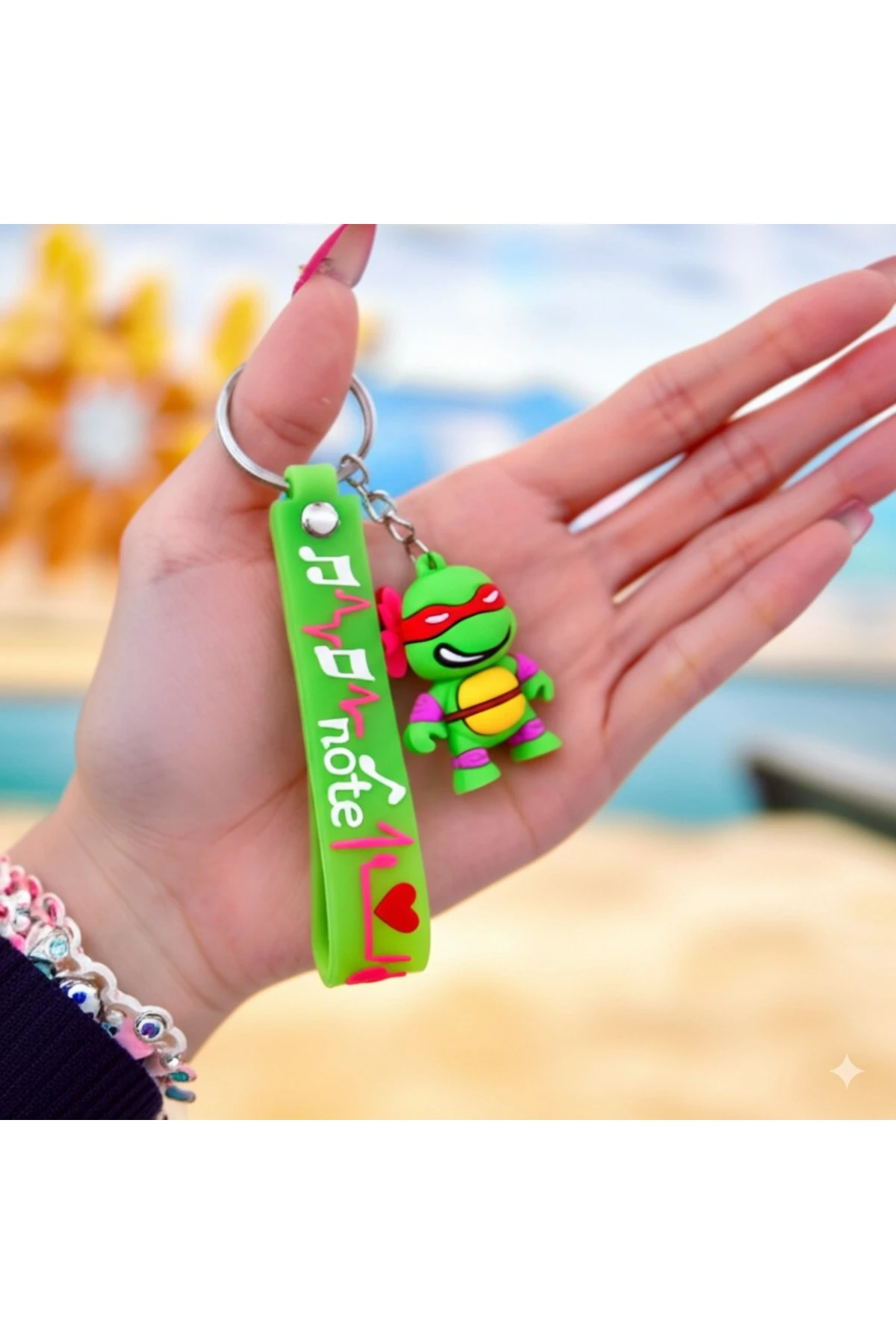 3d Ninja Kaplumbağa Silikon Anahtarlık Ve Çanta Aksesuarı