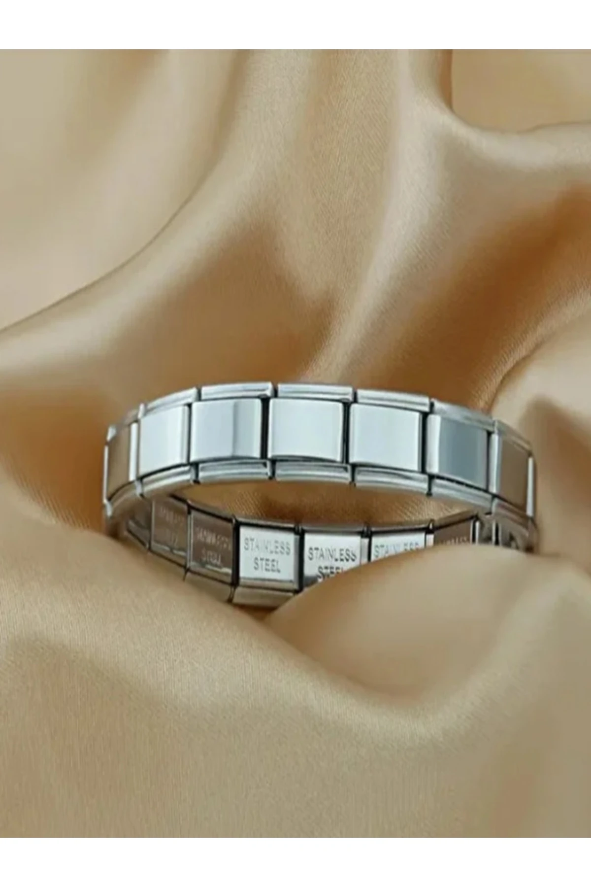 Paslanmaz Çelik İtalyan Charm Bileklik – Zarif, Dayanıklı , 3 Adet Rastgele Charm