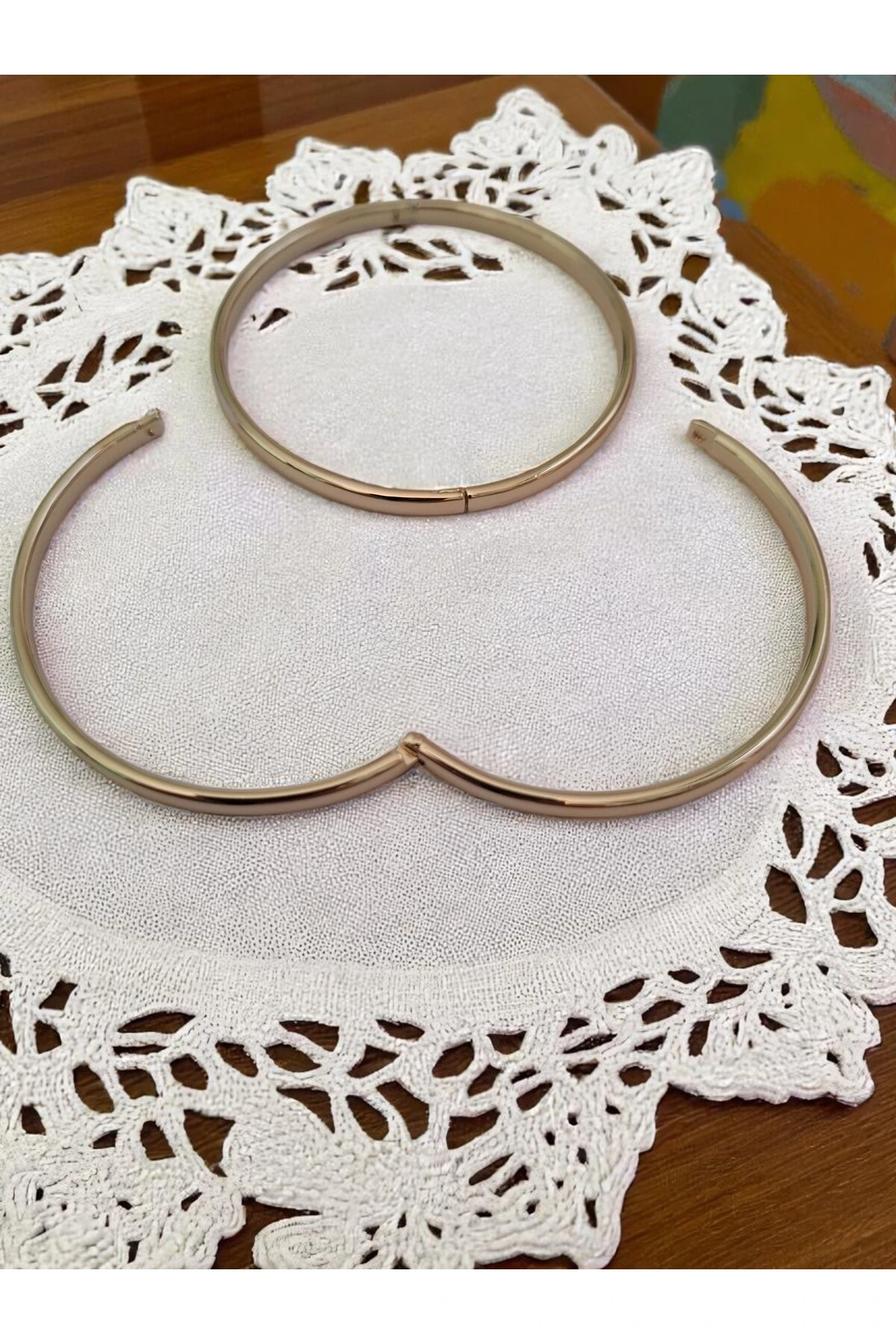 Xuping Kararmaz İkili Bilezik – 14 Ayar Altın Kaplama, 6.2 CM Modern Stil