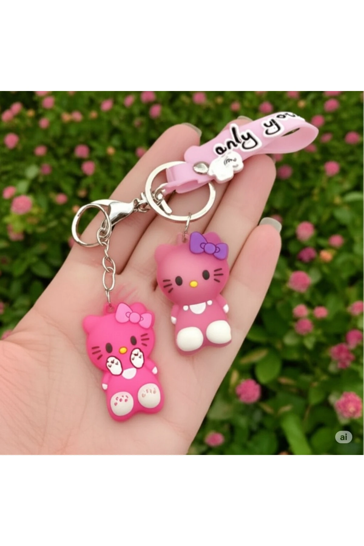 Hello Kitty 3D Renkli Sevimli Silikon Anahtarlık & Çanta Aksesuarı