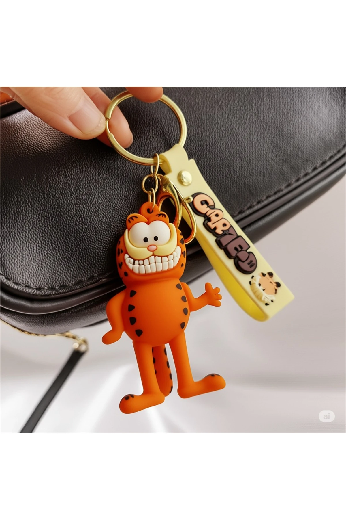 3d Garfield Sevimli Silikon Büyük Boy Lüks Anahtarlık Hediyelik Ve Çanta Aksesuarı