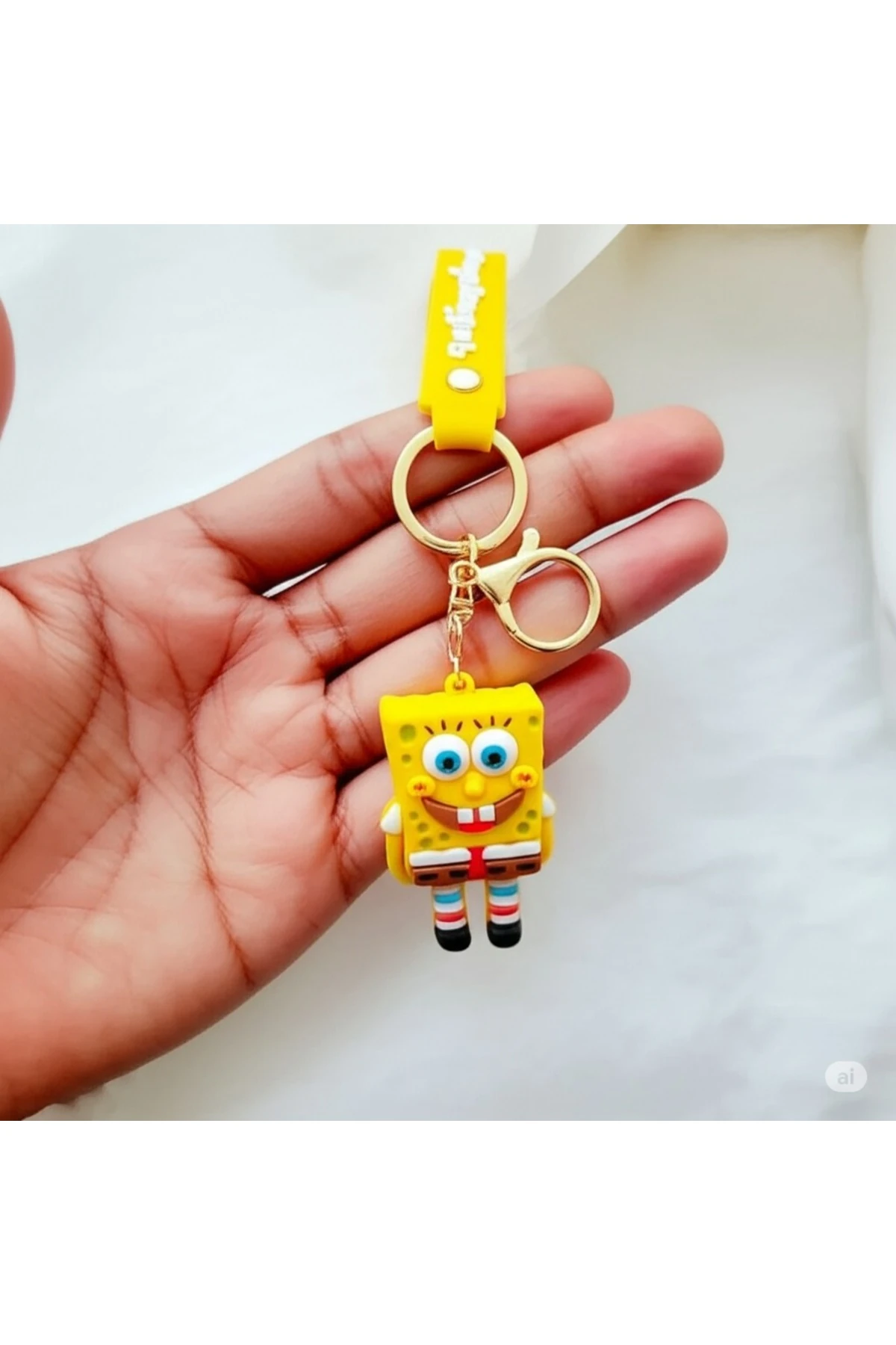 3D Sünger Bob Anahtarlık – Büyük Boy, Hediyelik ve Çanta Aksesuarı