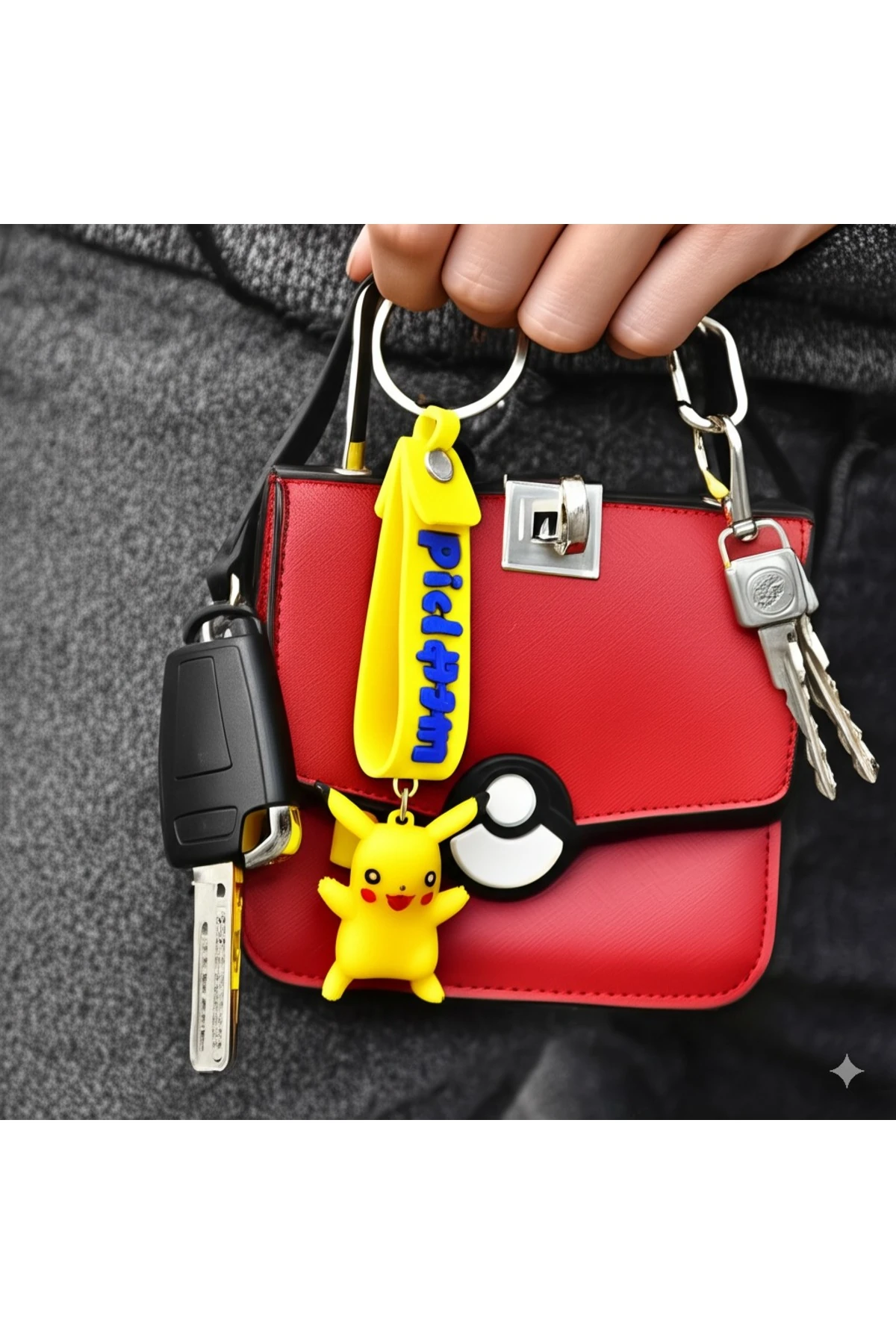 3D Pikachu Silikon Anahtarlık ve Çanta Aksesuar