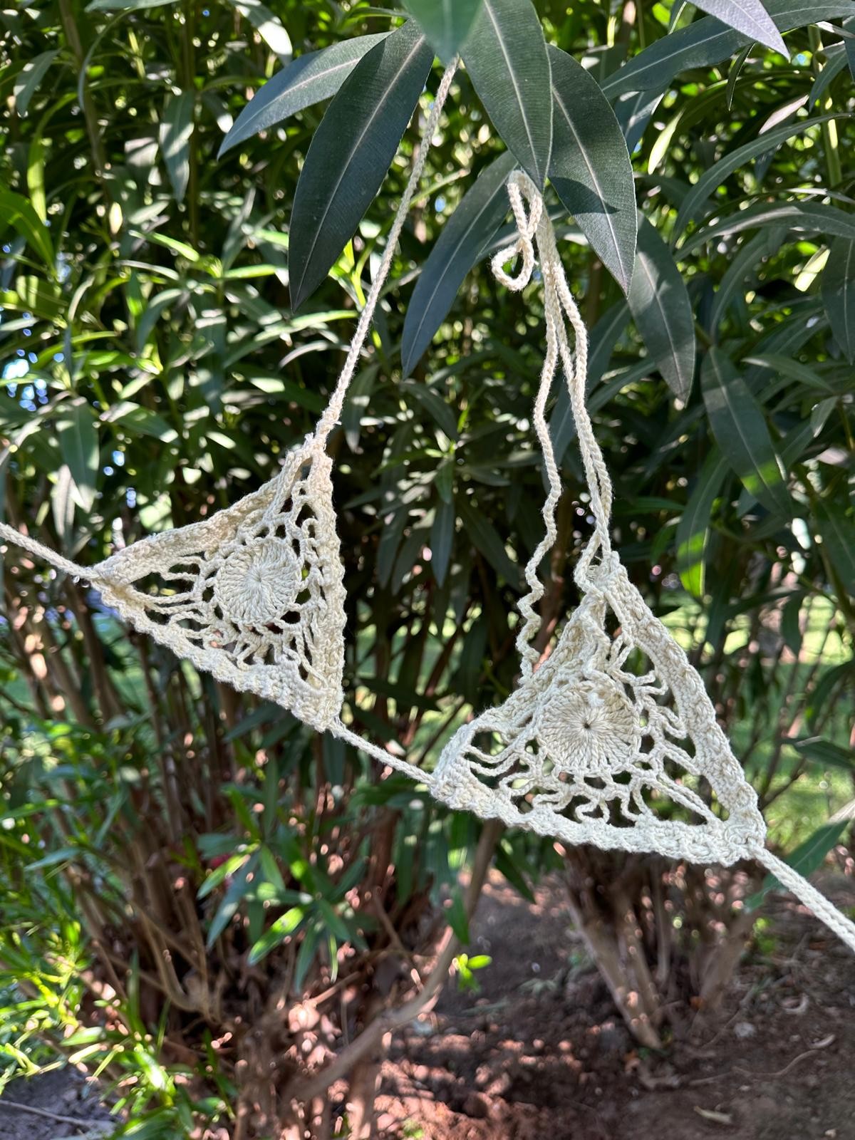 Pastel Sarı Örgü Bikini Üstü(Custom-Made)