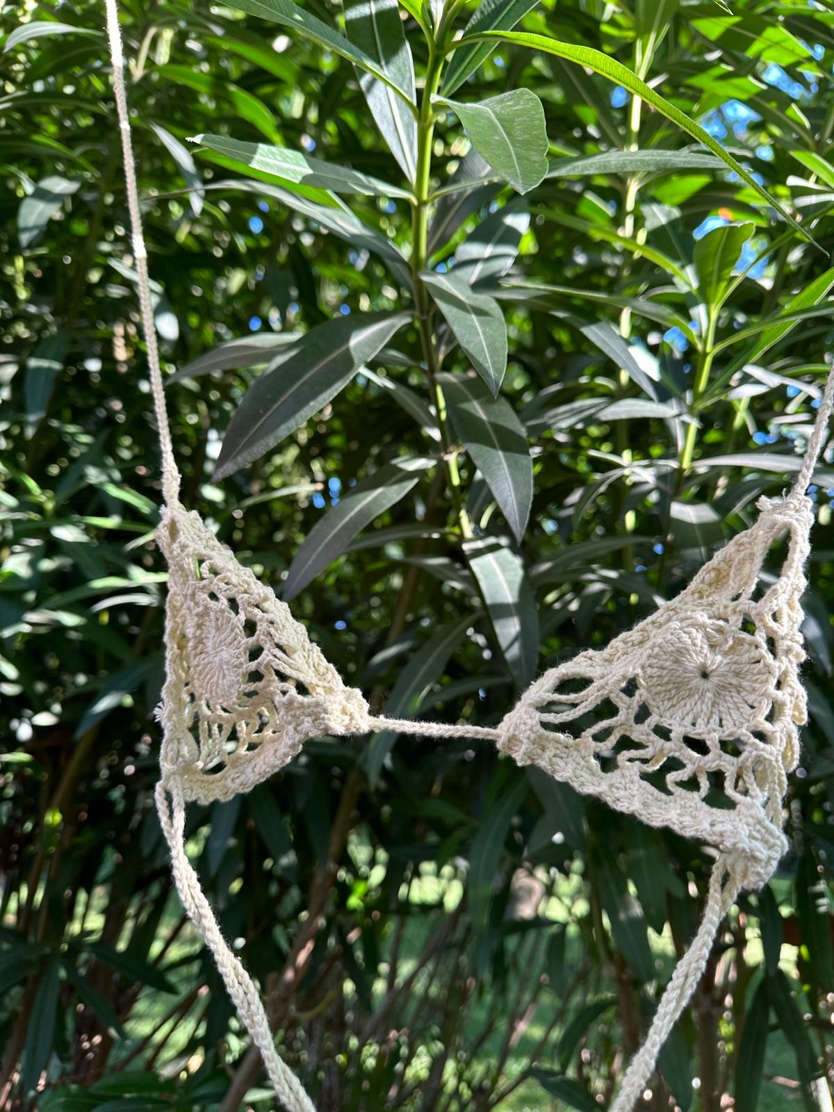 Pastel Sarı Örgü Bikini Üstü(Custom-Made)