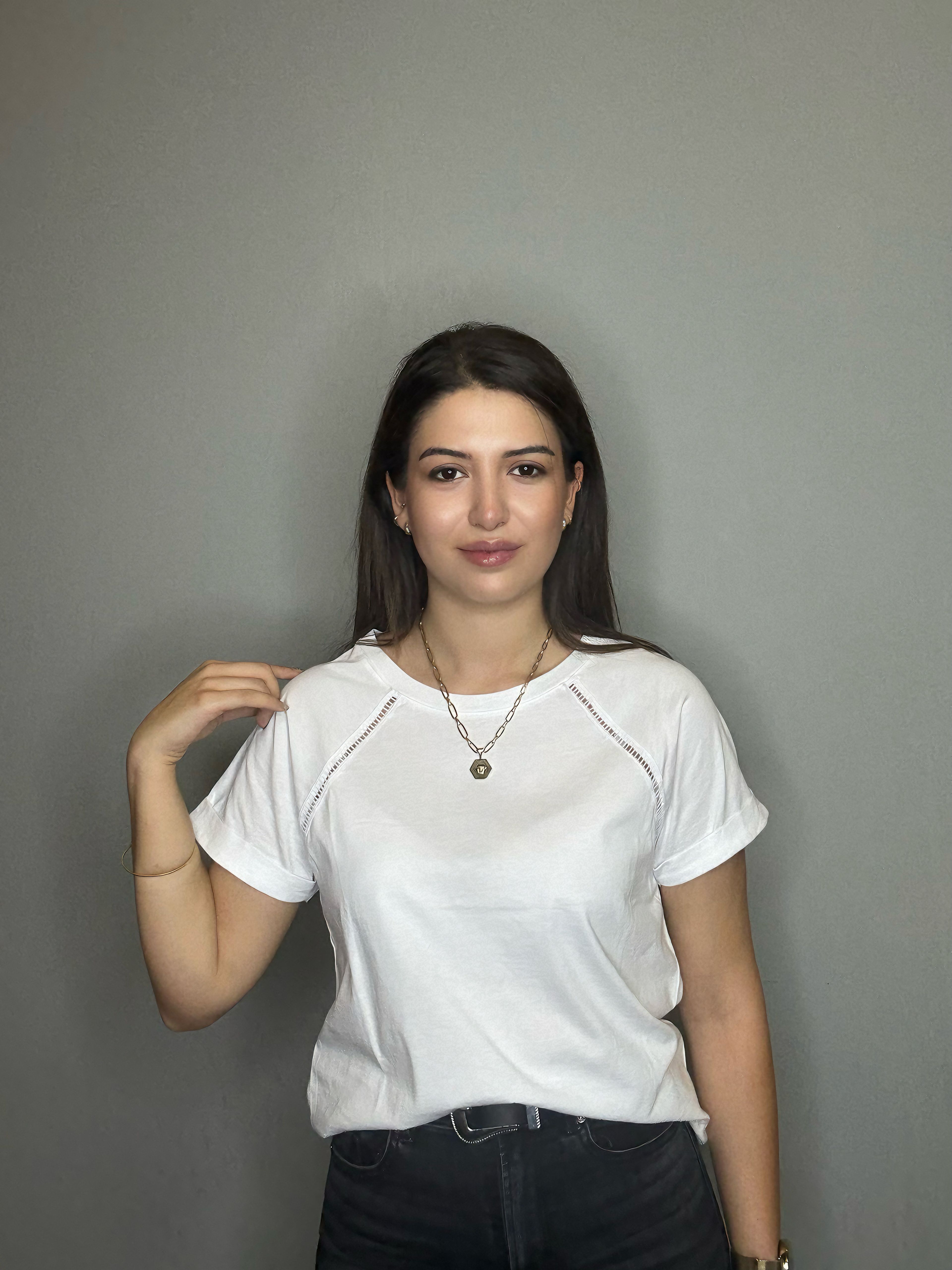 KAROL BEYAZ BASIC TSHİRT