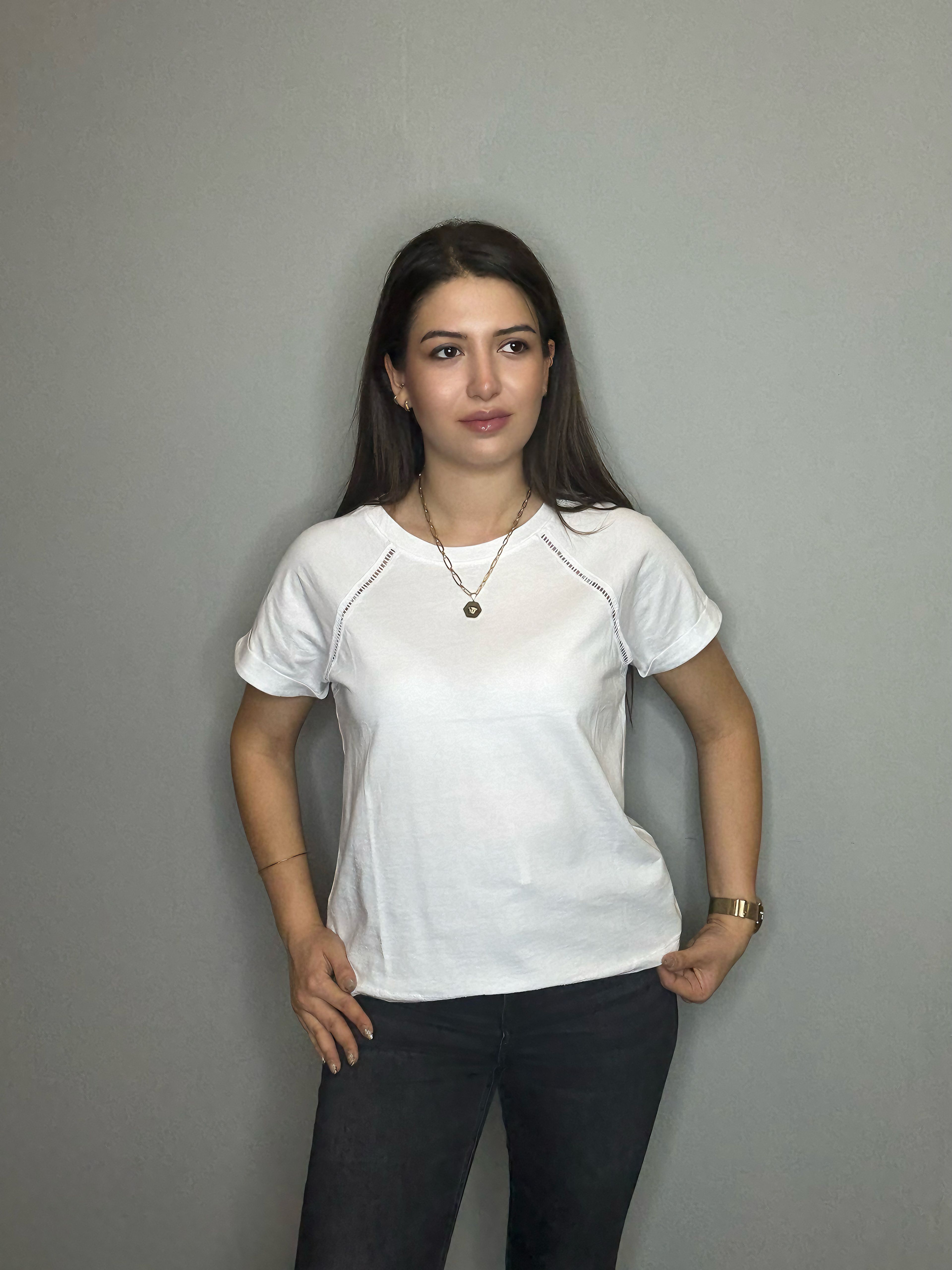 KAROL BEYAZ BASIC TSHİRT