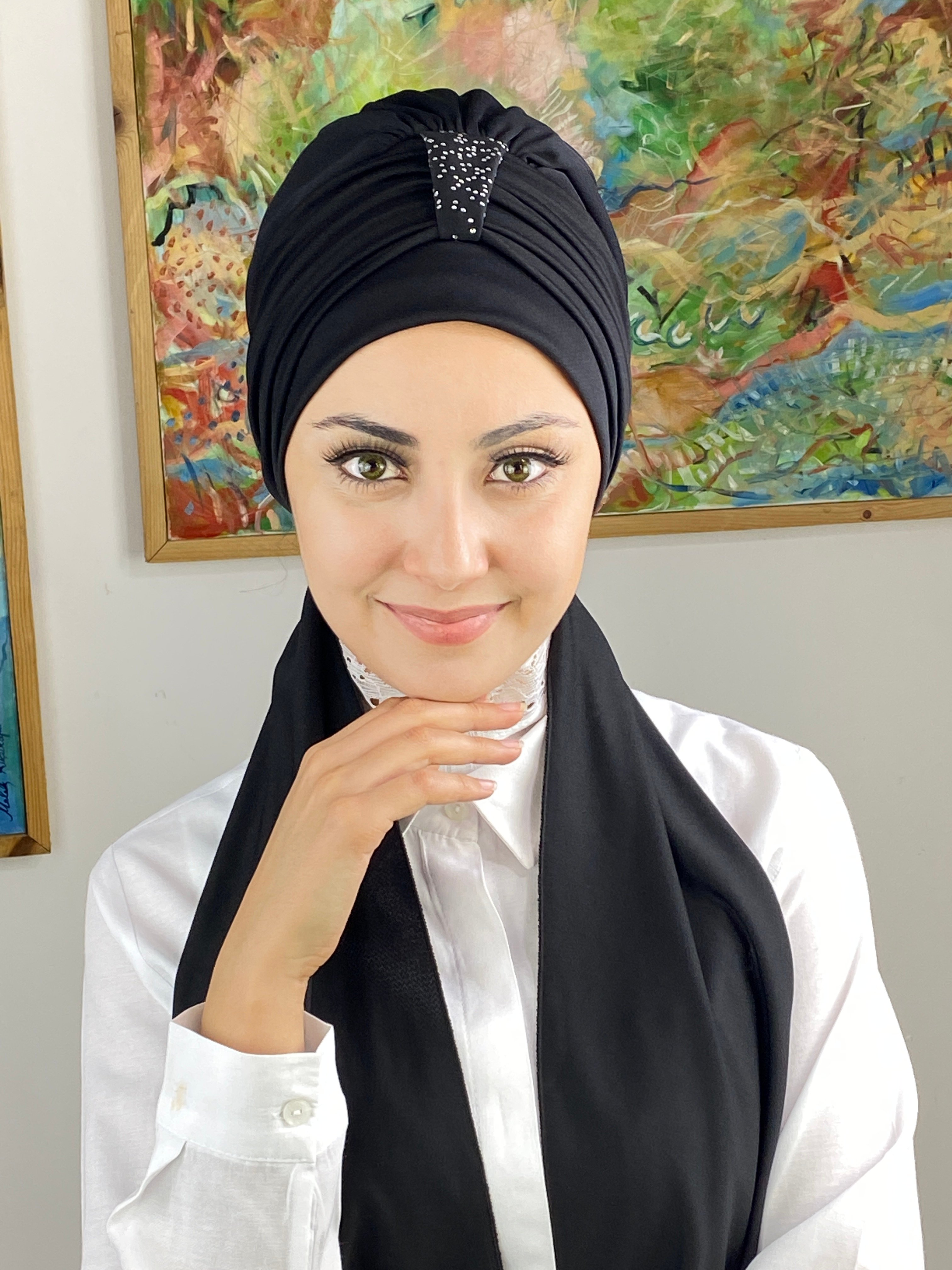 Hürrem Model Atkılı Biritli Bone - koyu gri - simli