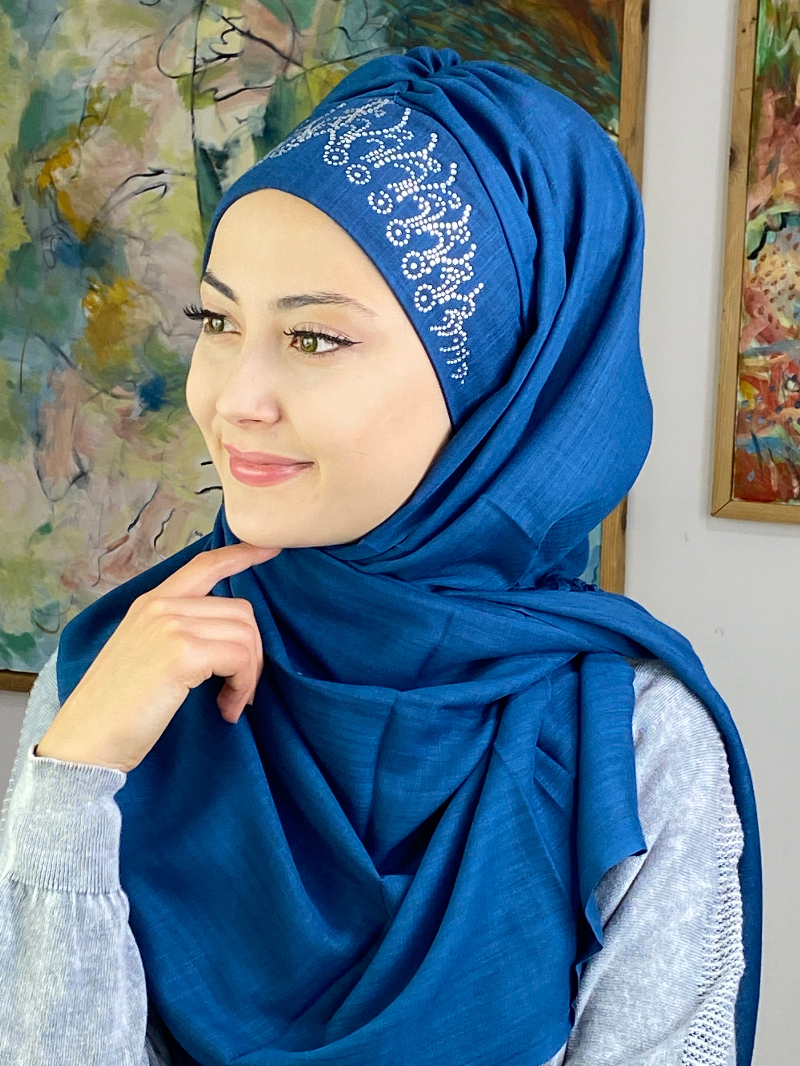 Prenses Model Taşlı Şal