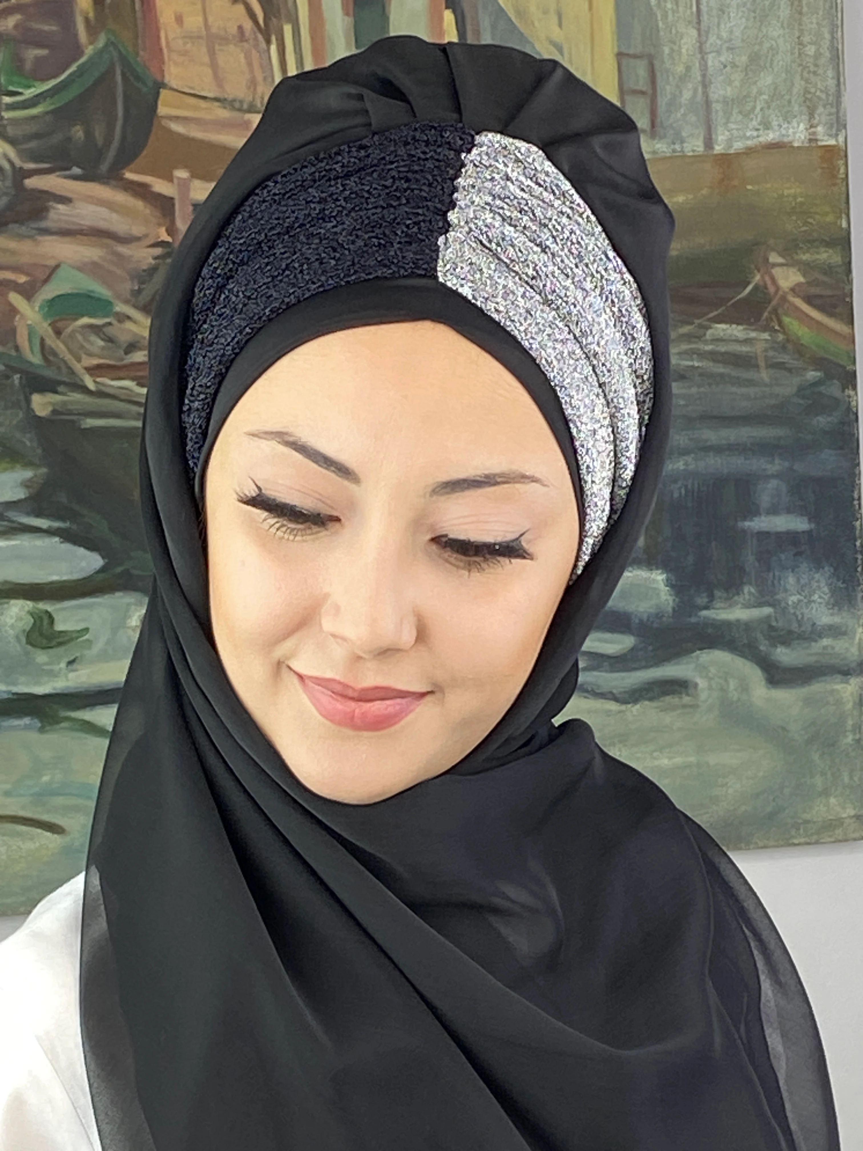 Sultan Büzgülü Oskar Fransız Şifon Hazır Şal