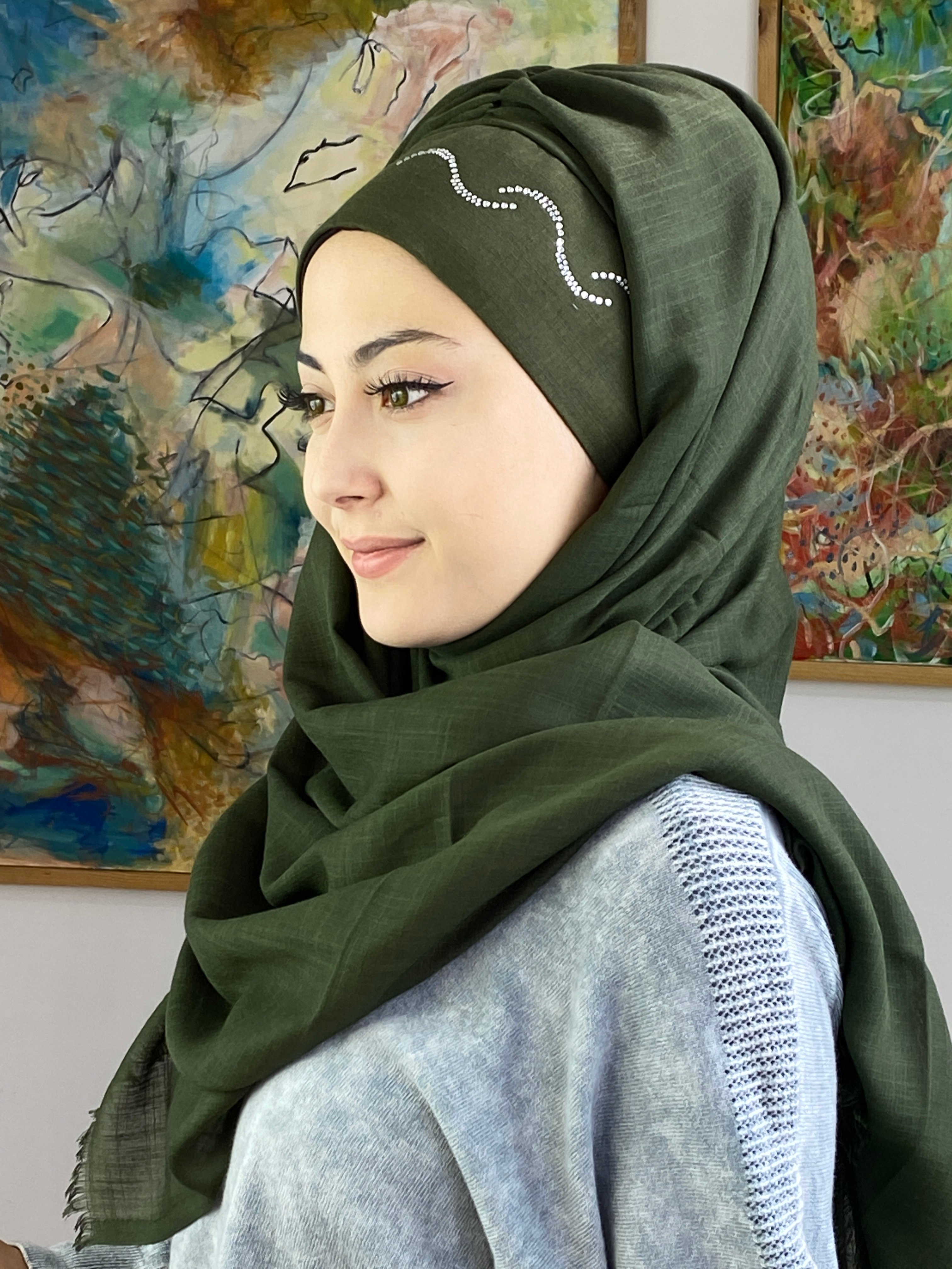 Taşlı Toka Modelli Şal