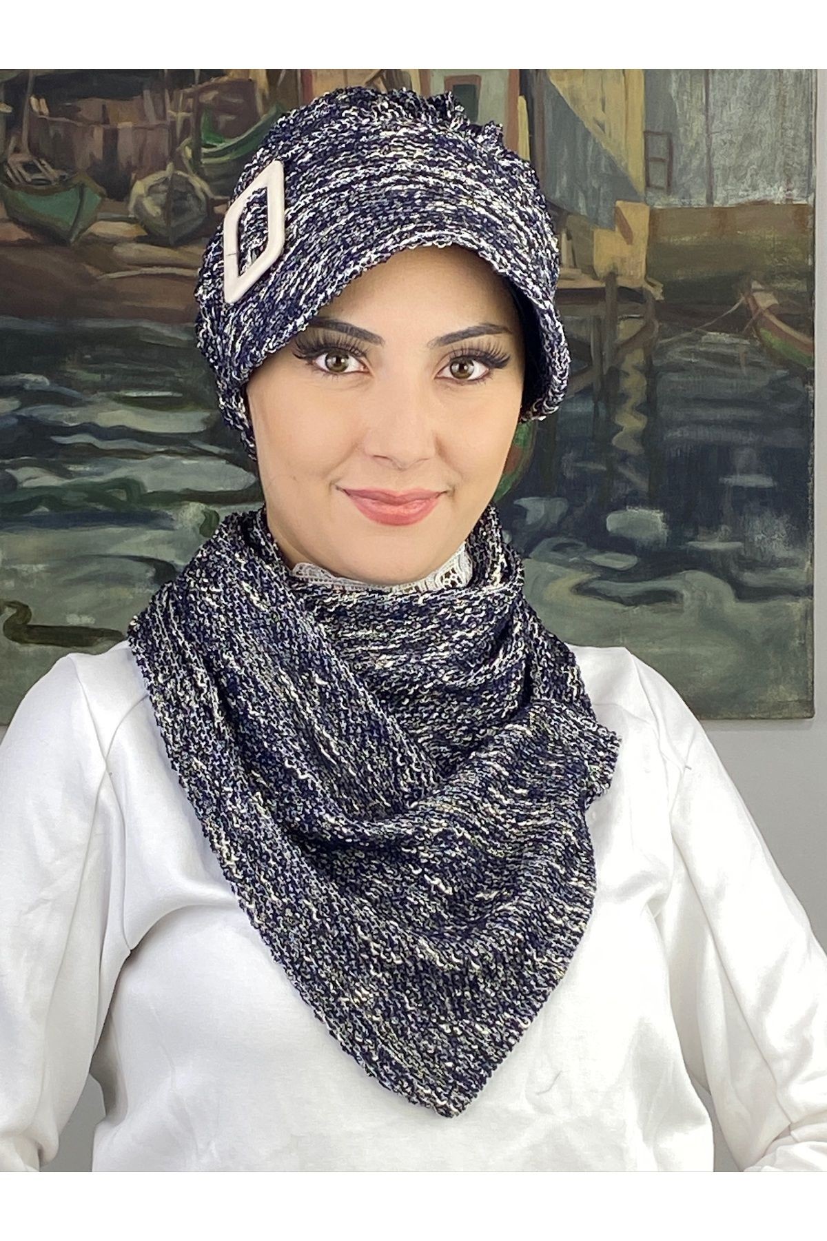 Sahra Model İkili Triko Şapka