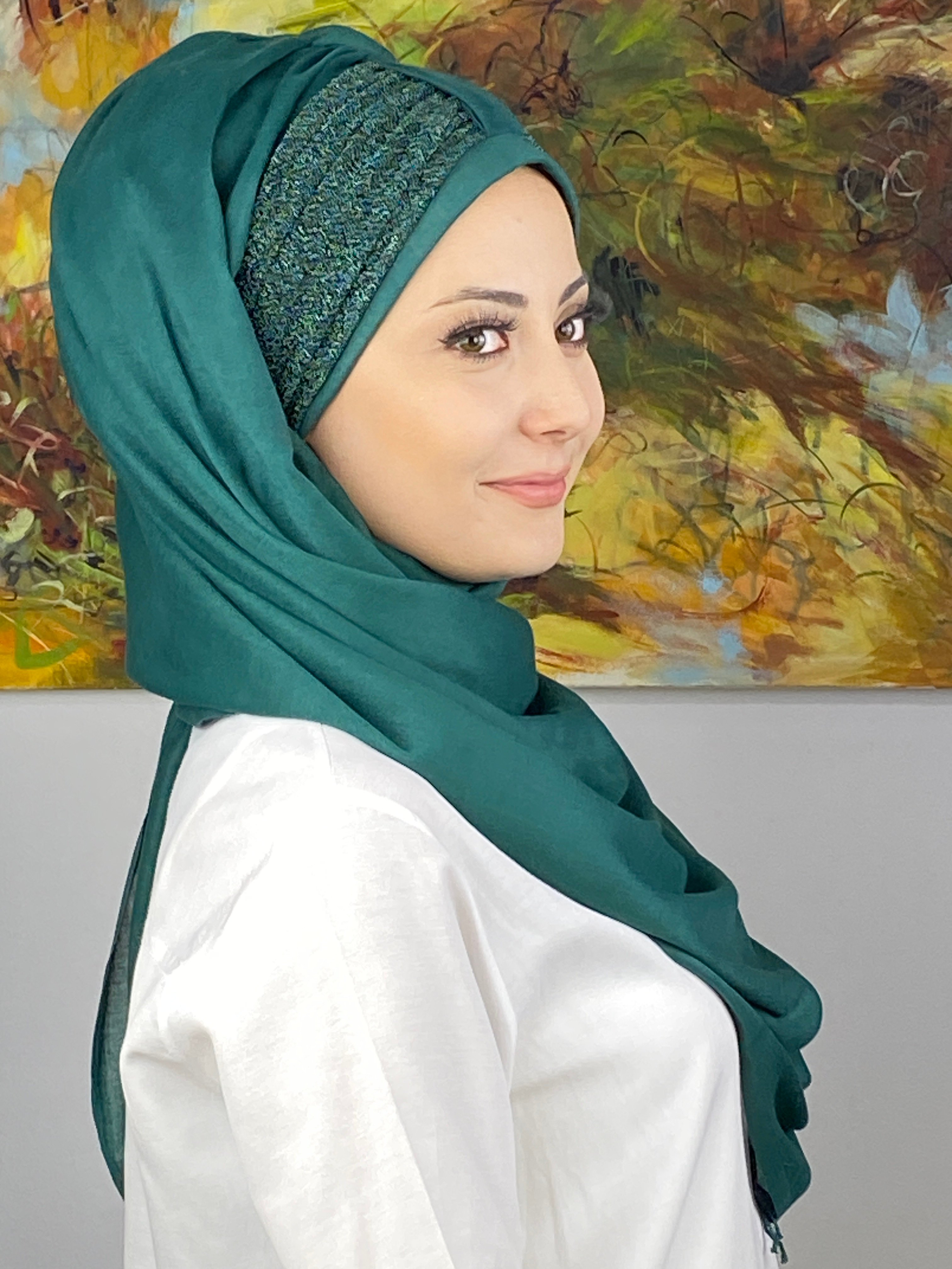 Hürrem Model Biritli Düz Desensiz Hazır Şal