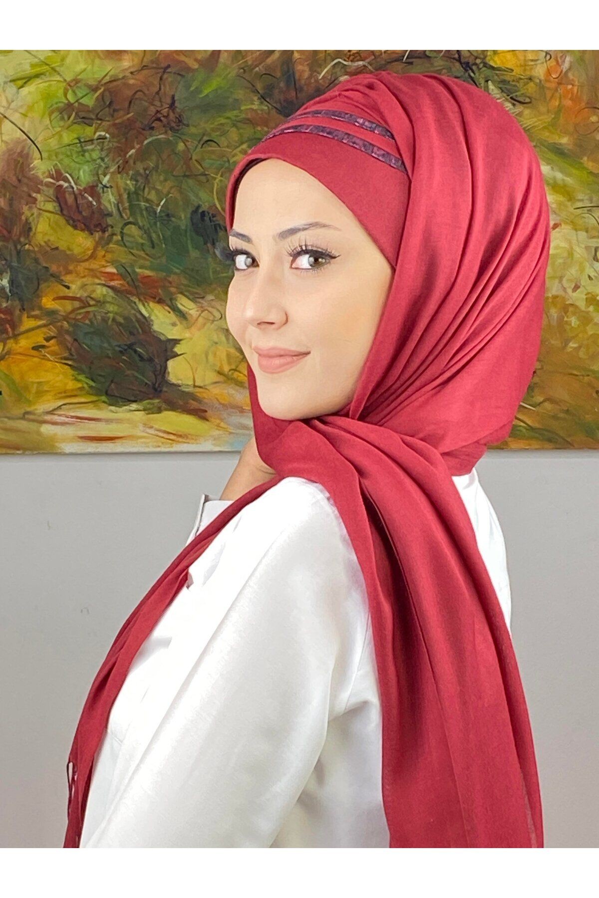 Saray Model Düz Desenli Hazır Şal