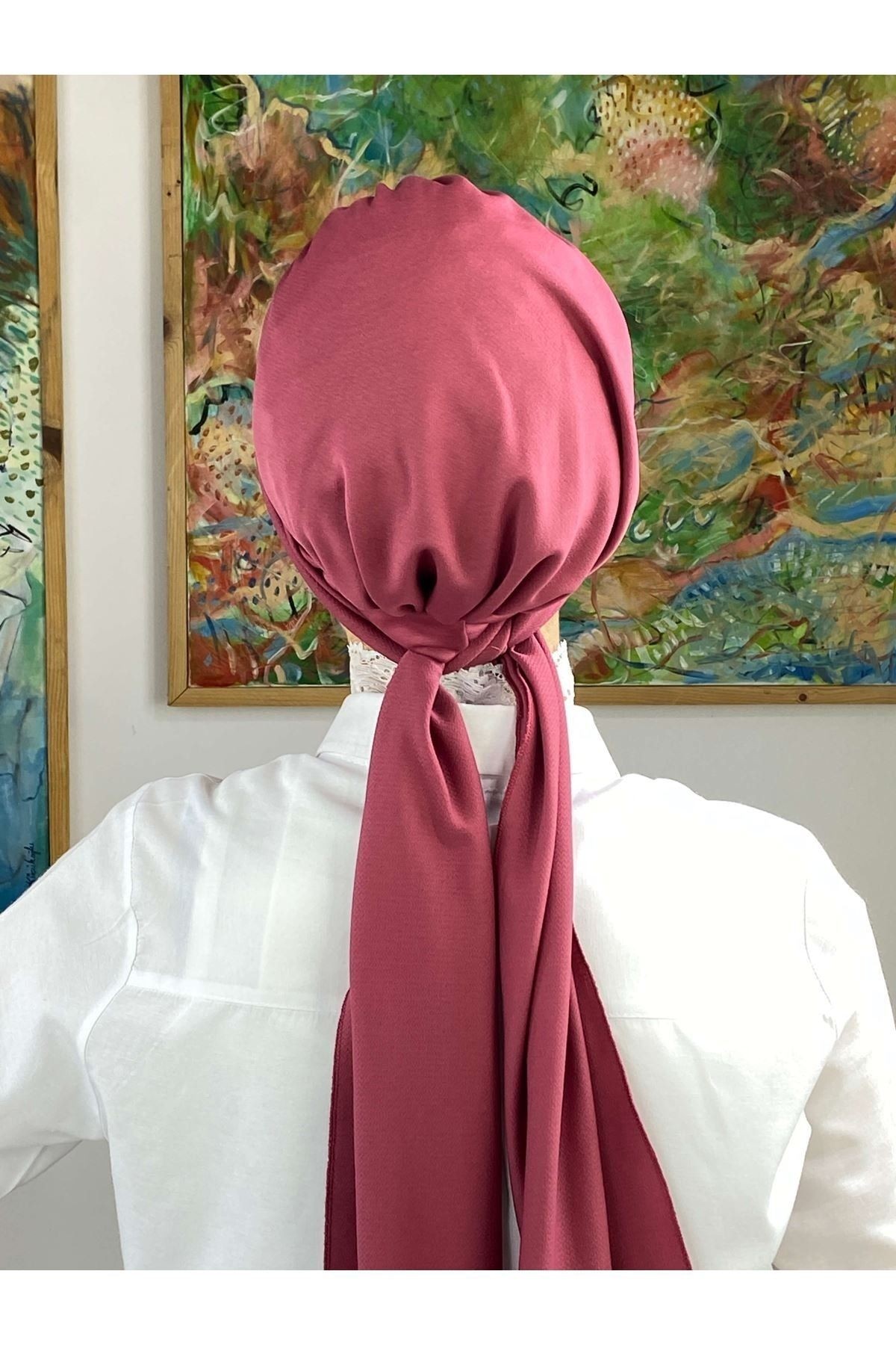 Hürrem Taşlı Tek Biritli Atkılı Koyu Gül Kurusu Bone