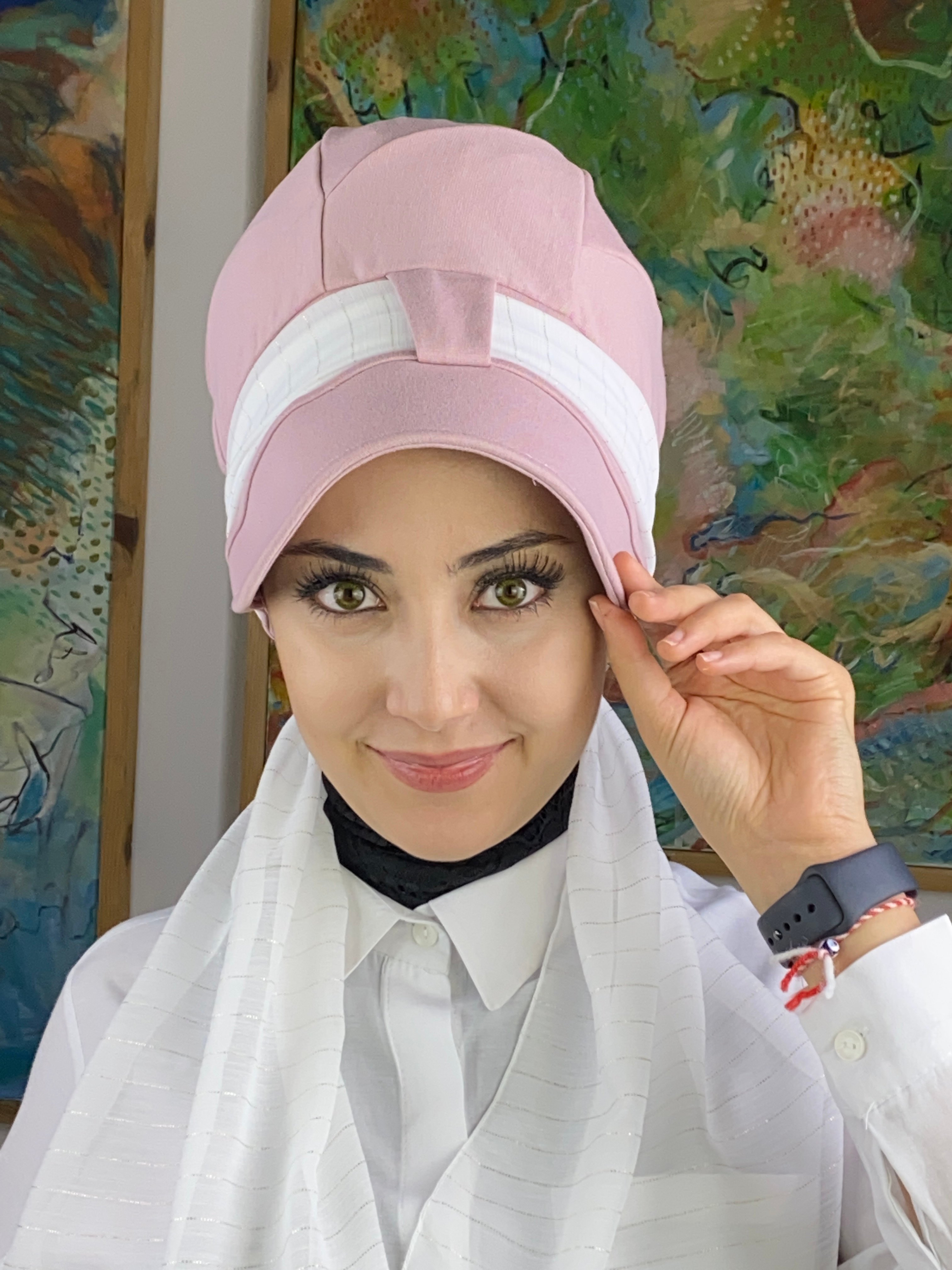Çarkı felek Model Tek Biritli Fularlı Şapka