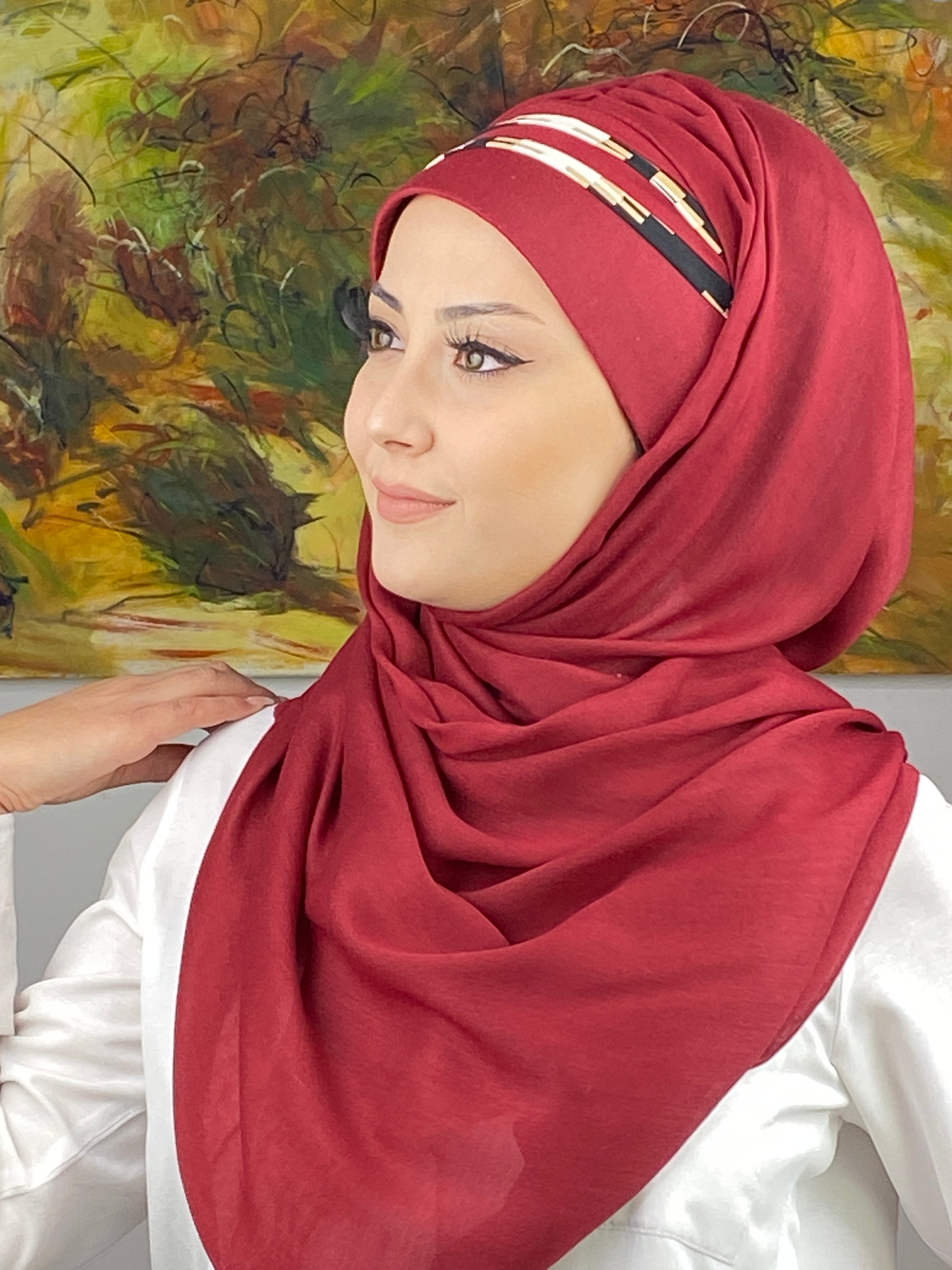  Saray Model Retro Desenli Hazır Şal