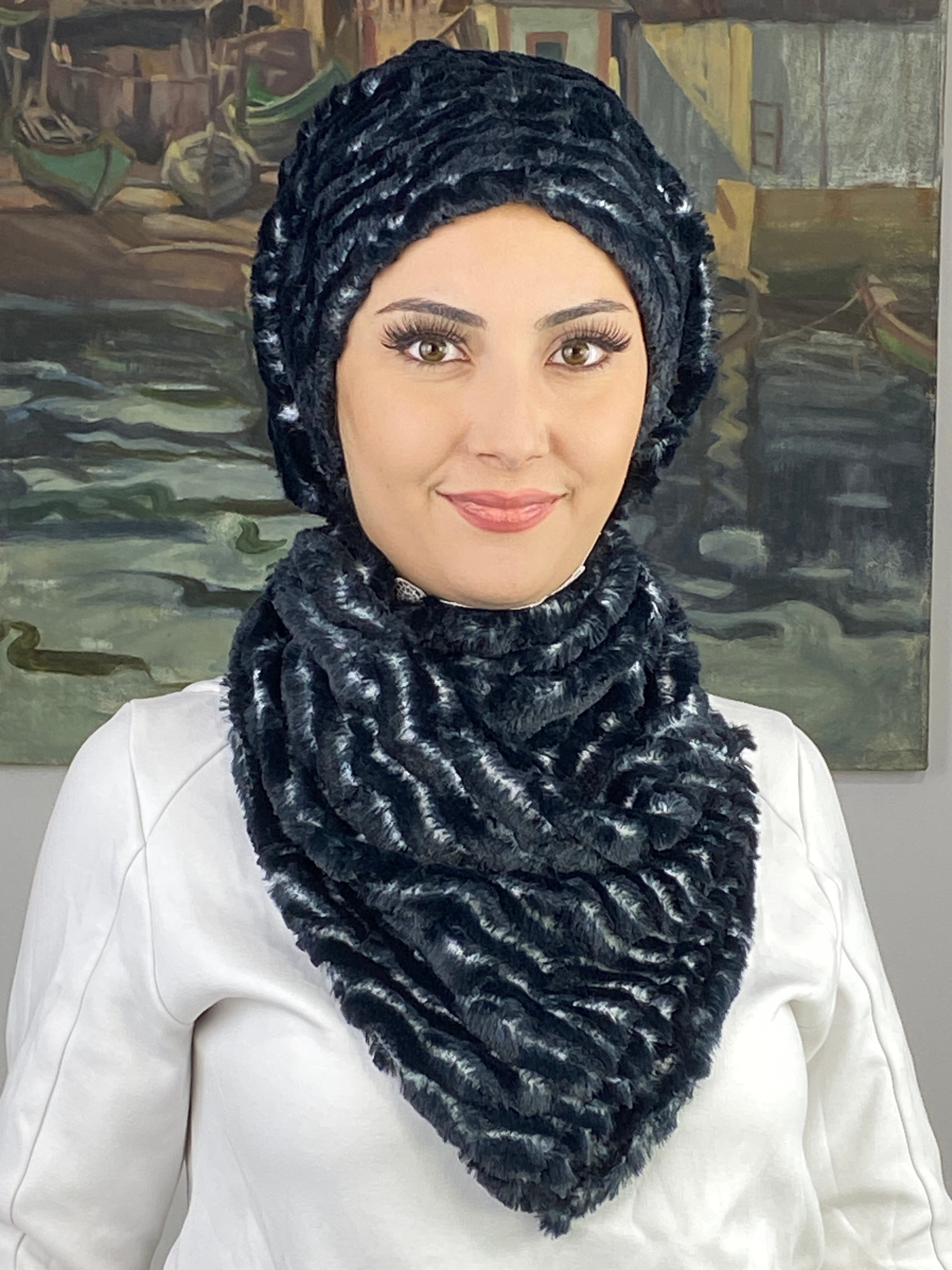 Peluş İkili Takımlar  - beyaz - siyah
