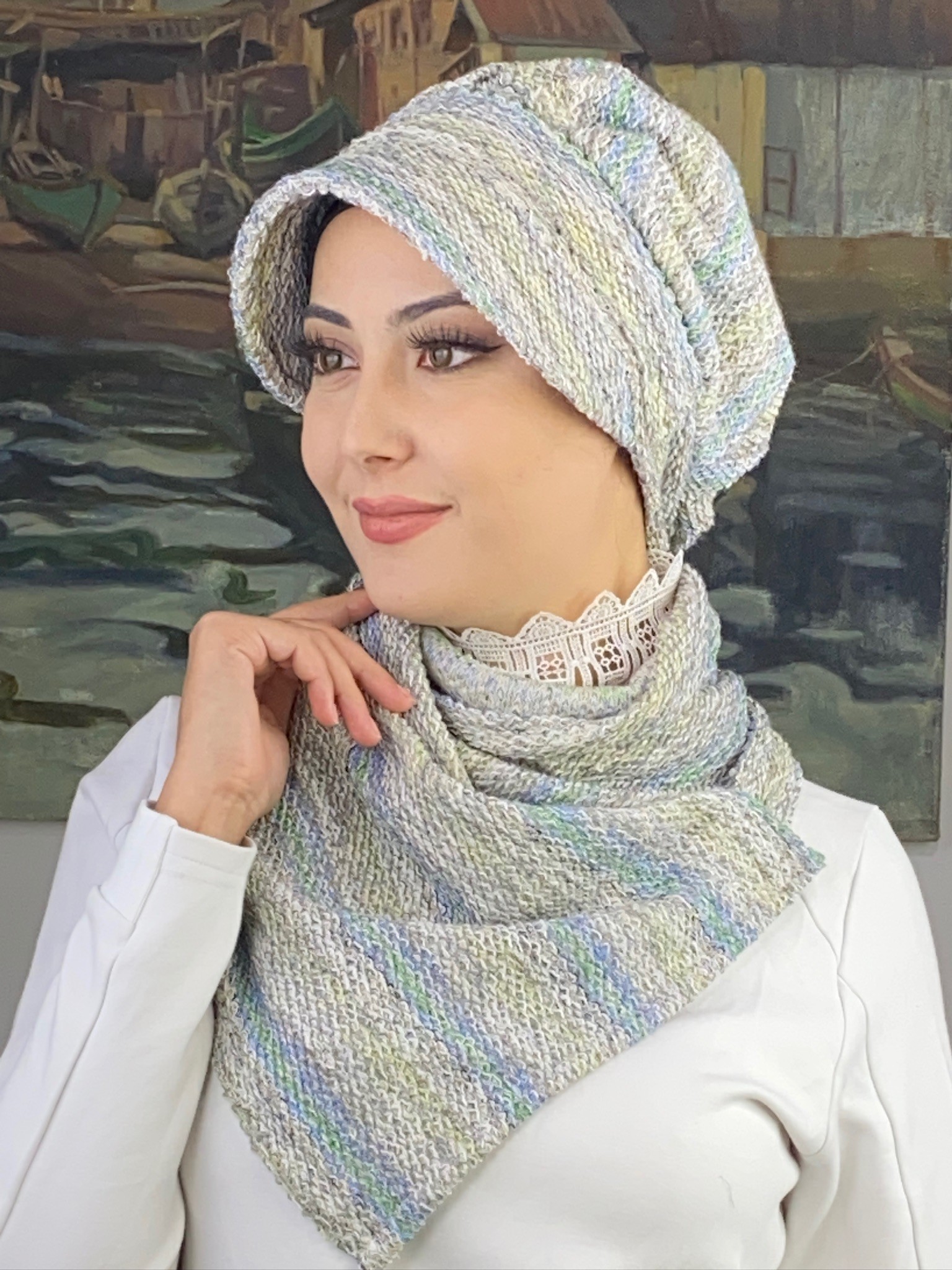 TOKALI TRİKO ŞAPKA ŞAL