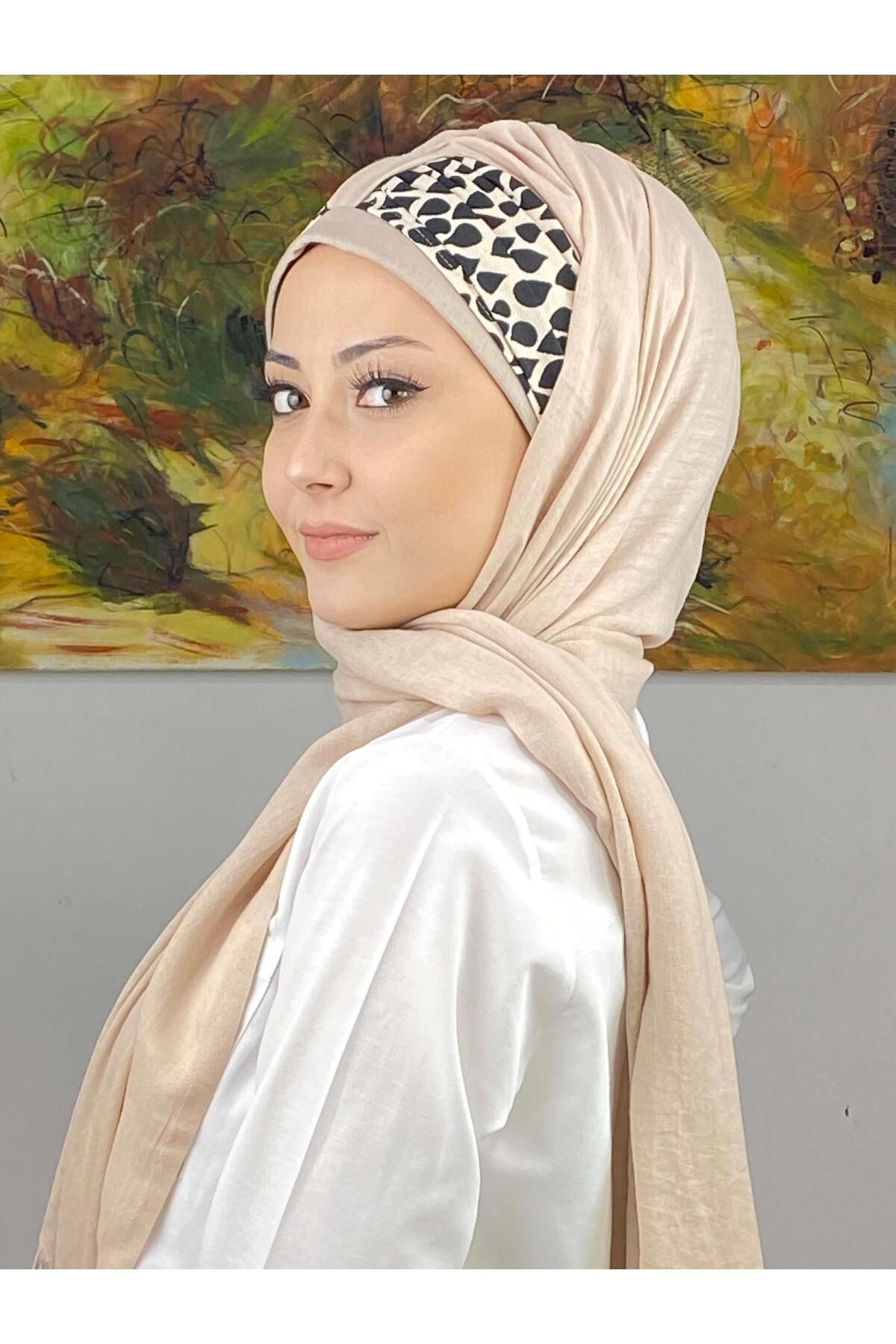 Hürrem Model Damla Desenli Büzgü Detaylı Hazır Şal