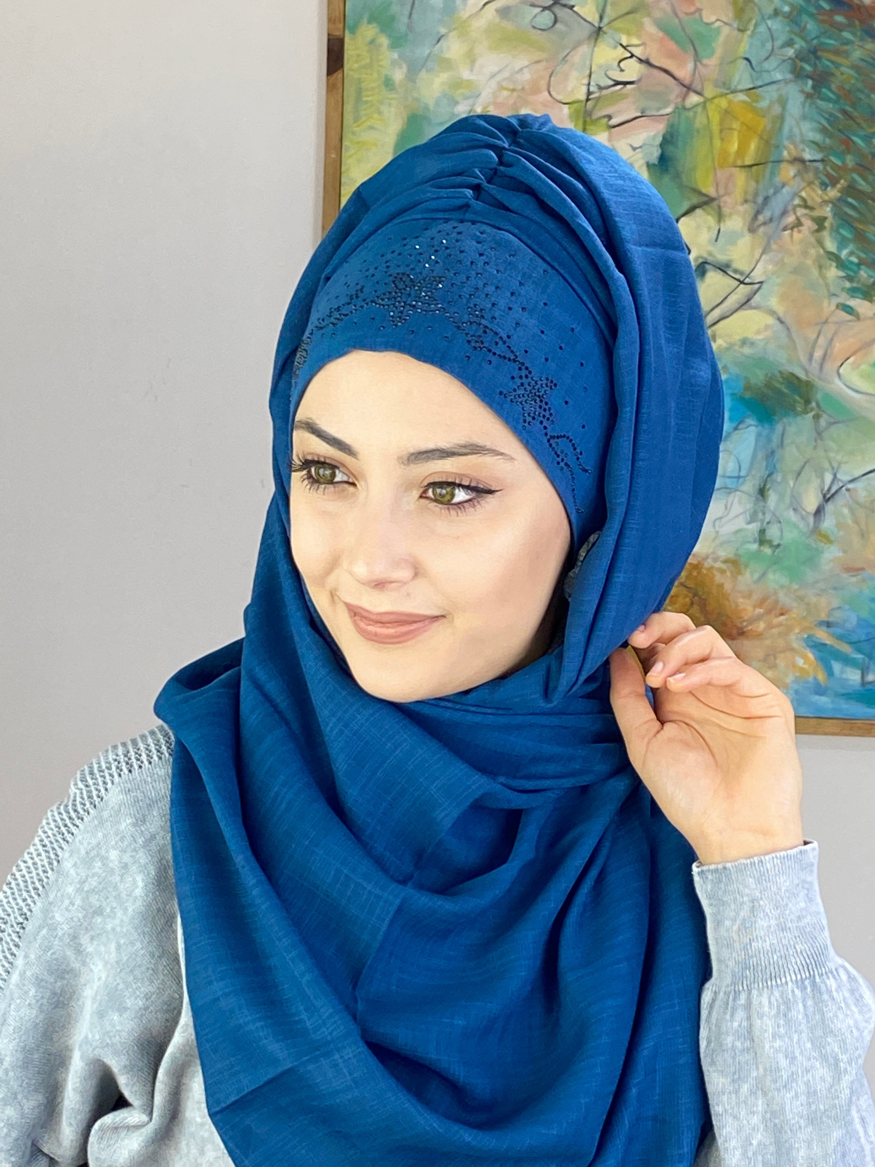 Çiçek Desenli Hazır Şal