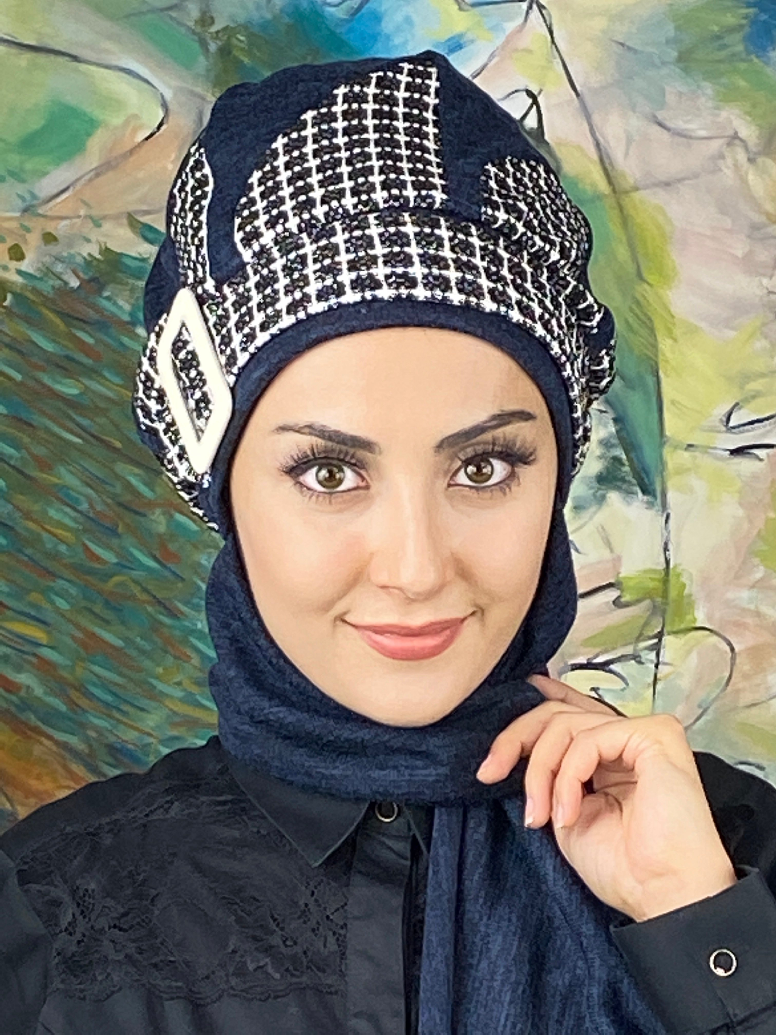 Damla Model Kare Ekoseli Tesettür Bere