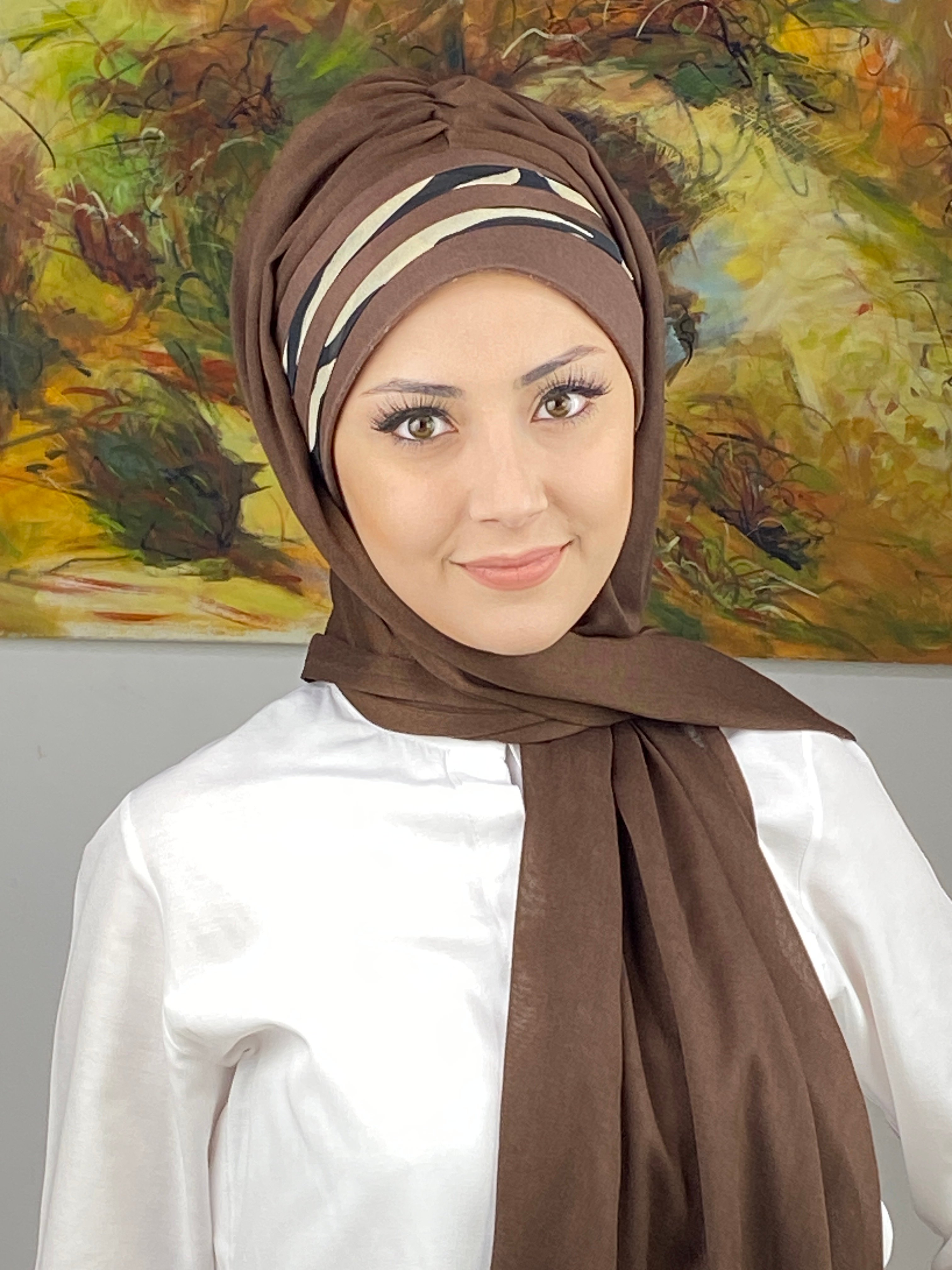  Saray Model İri Zebra Desenli Hazır Şal