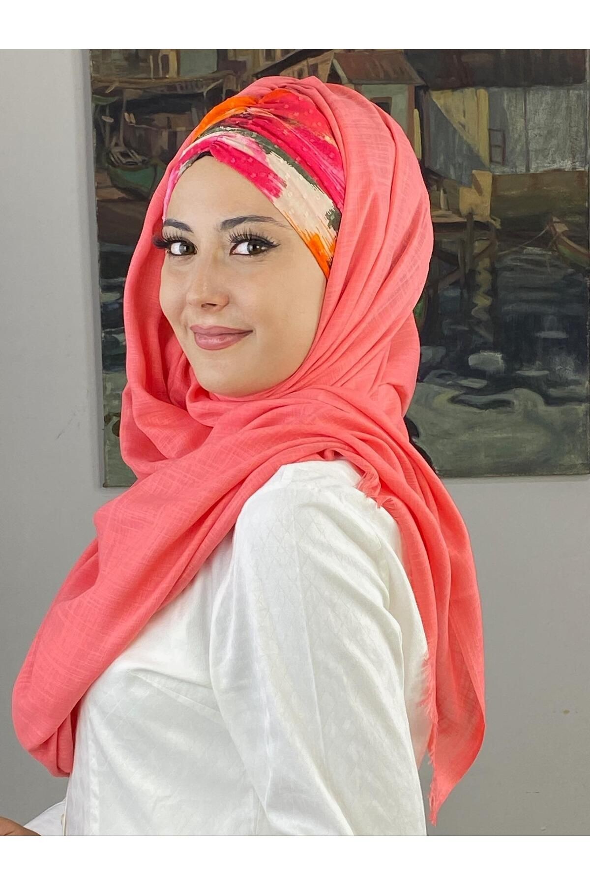PEMBE PEMBE CİZGİ BÜZGÜLÜ ŞAL