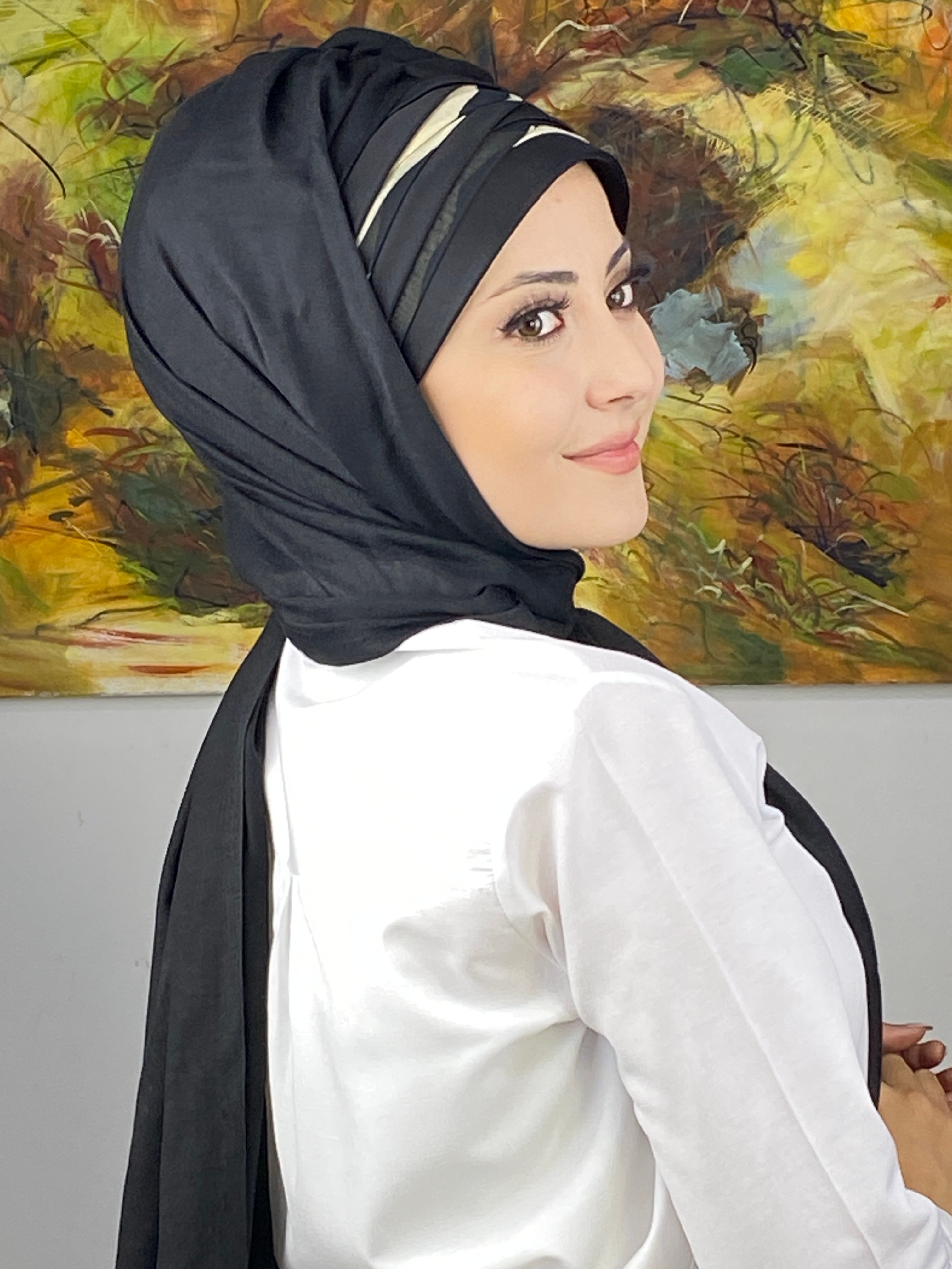  Topkapı Model Çapraz Drapeli İri Zebra Desenli Hazır Şal