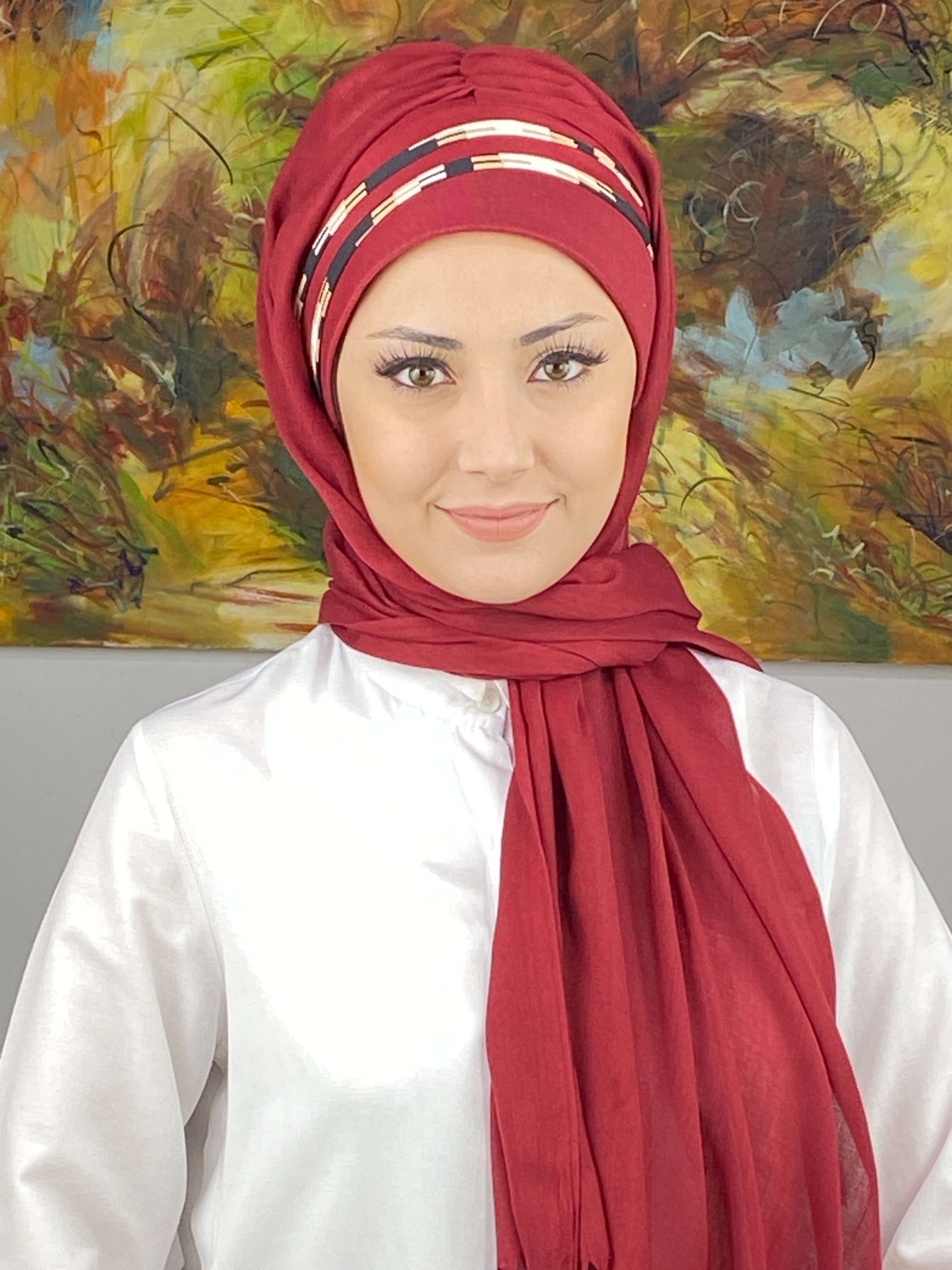  Saray Model Retro Desenli Hazır Şal