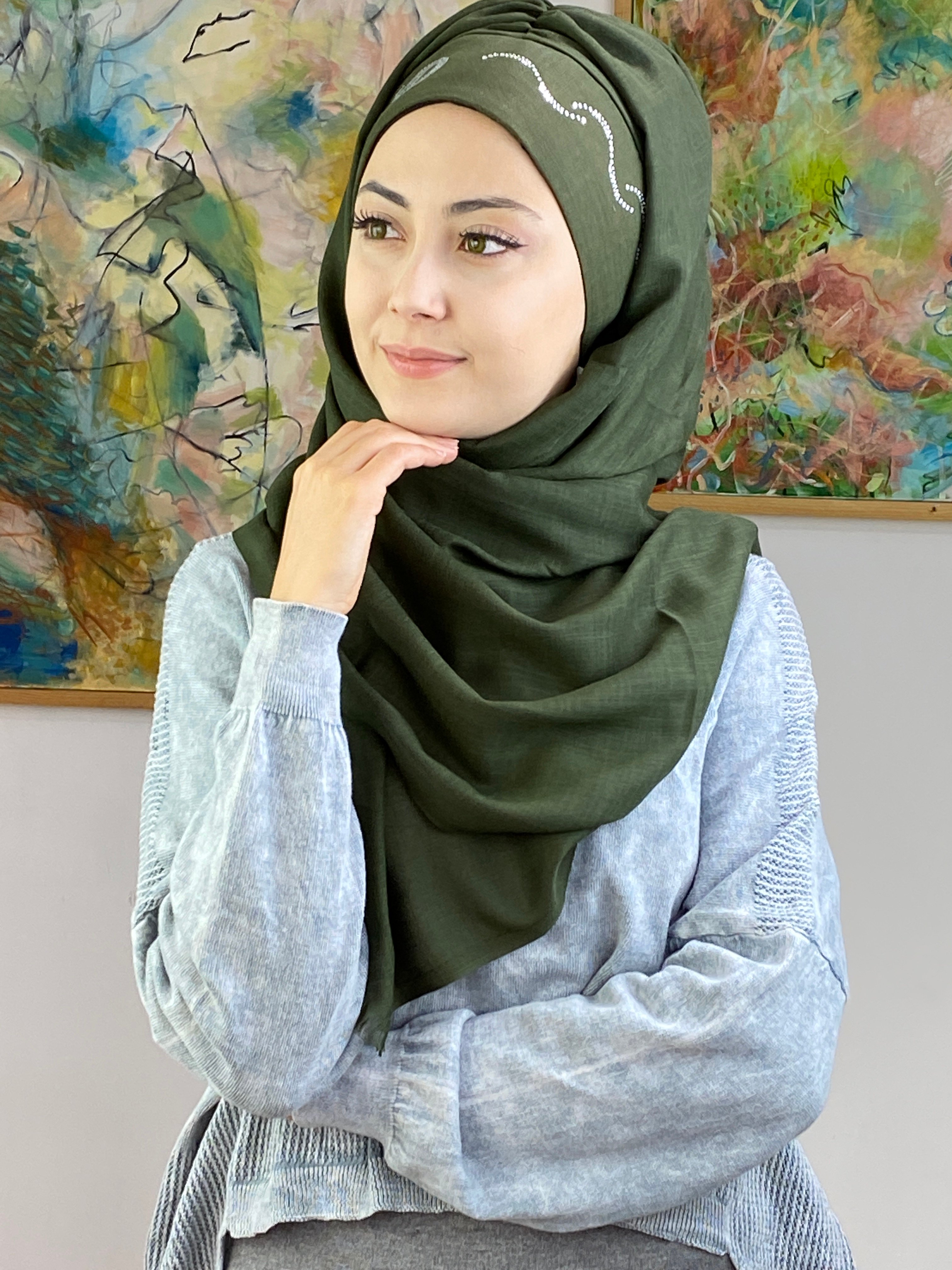 Taşlı Toka Modelli Şal