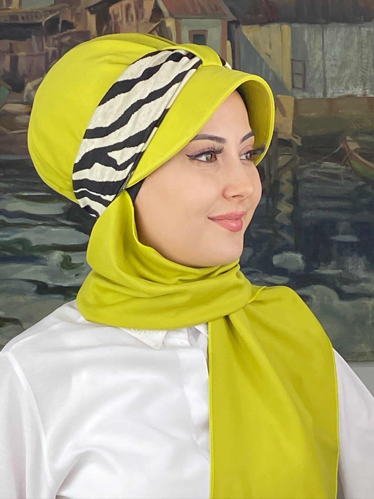 TEK BİRİTLİ ŞAPKA ŞAL