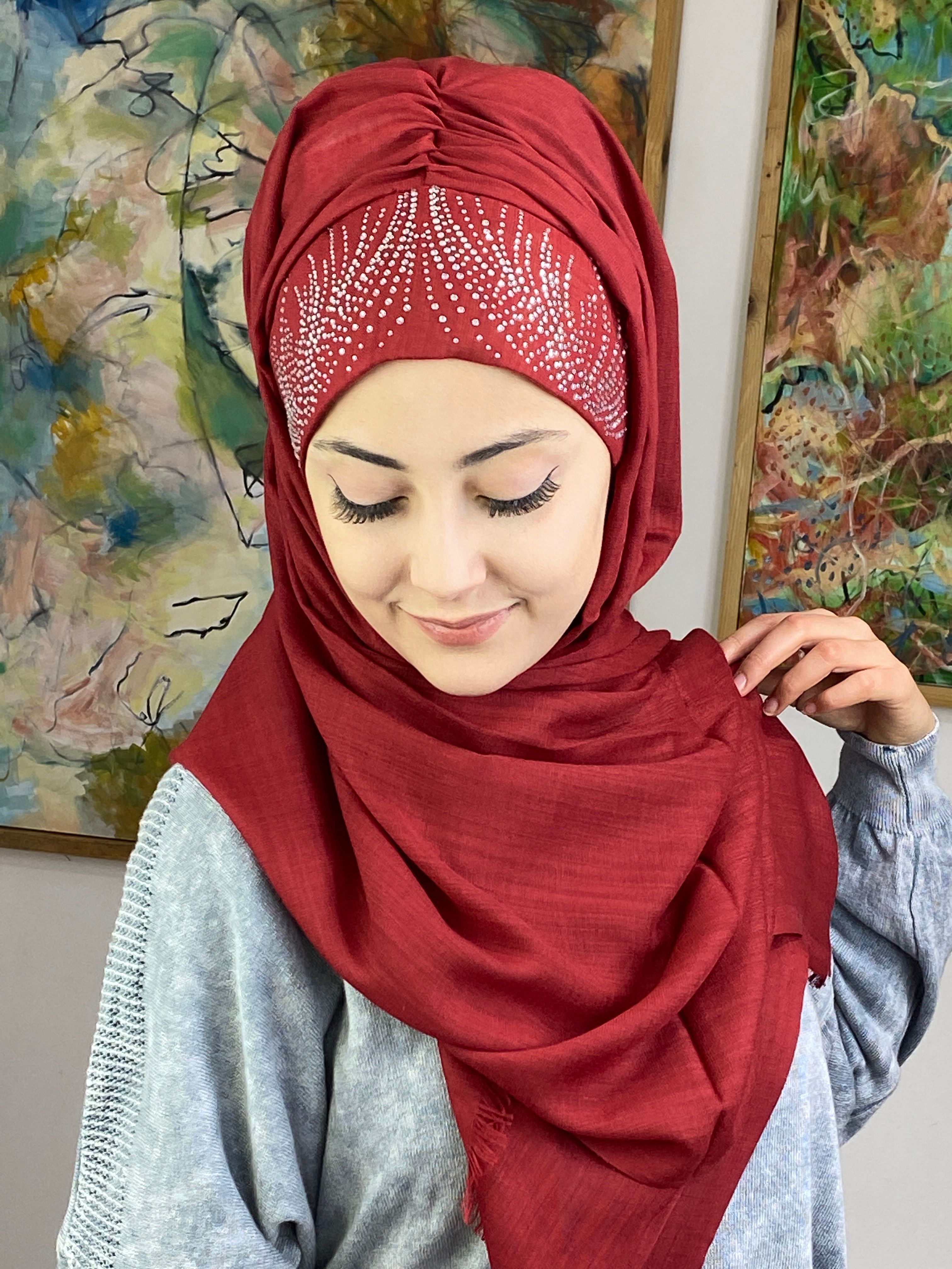 İhtişamlı Taşlı Model Şal