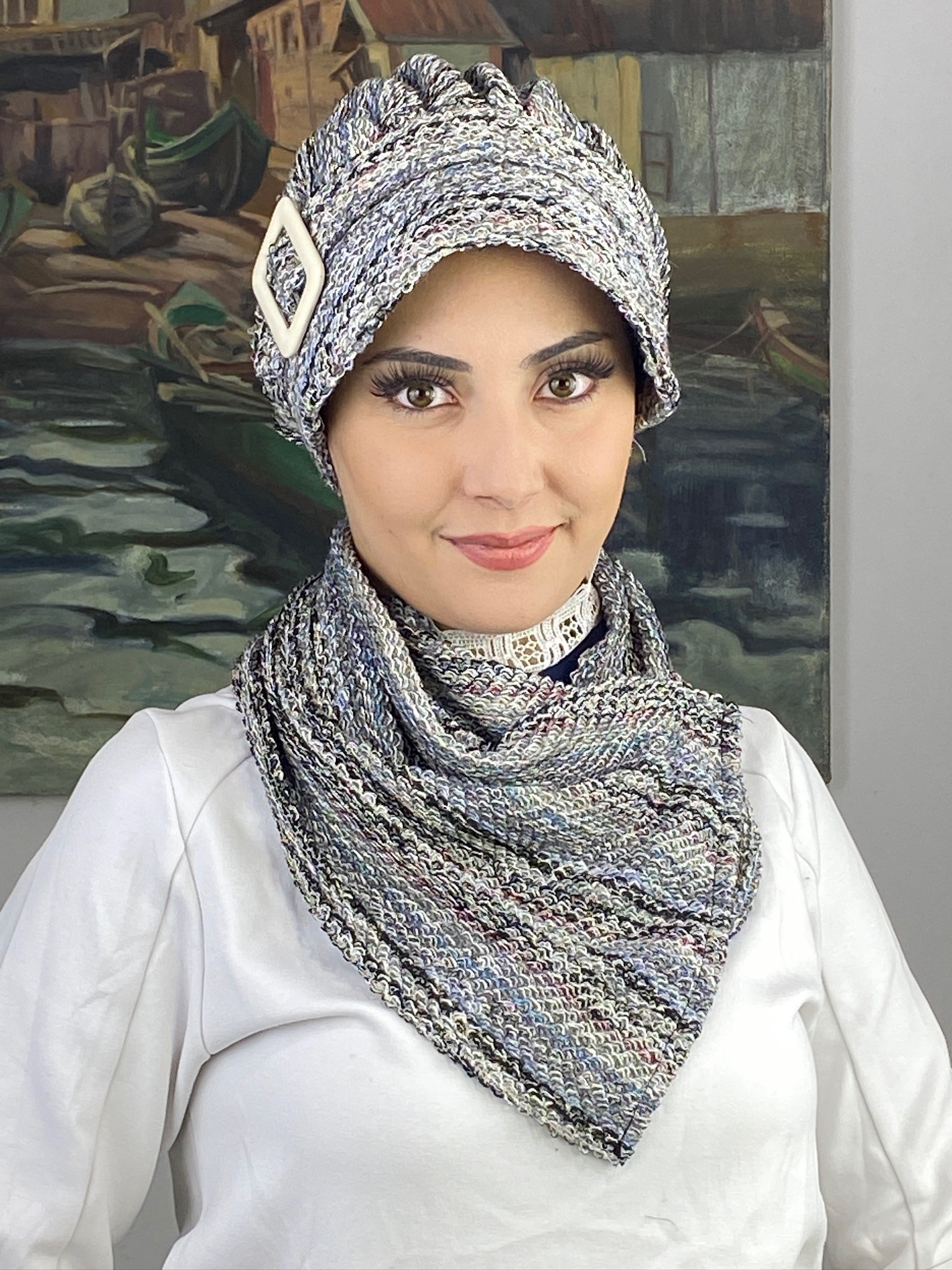 TOKALI TRİKO ŞAPKA ŞAL